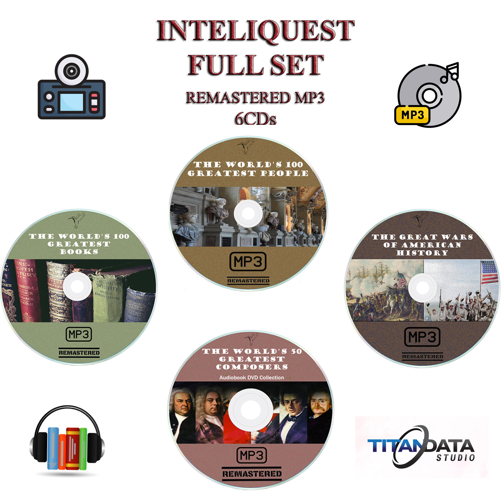InteliQuest Set 6 CD MP3 — Greatest People — Greatest Composers — Greatest Books