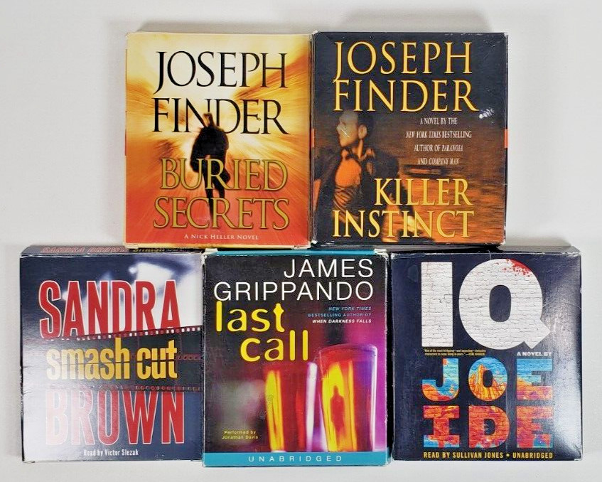 Audiobook CD Lot (5) Joseph Finder Sandra Brown Novels Suspense Thriller