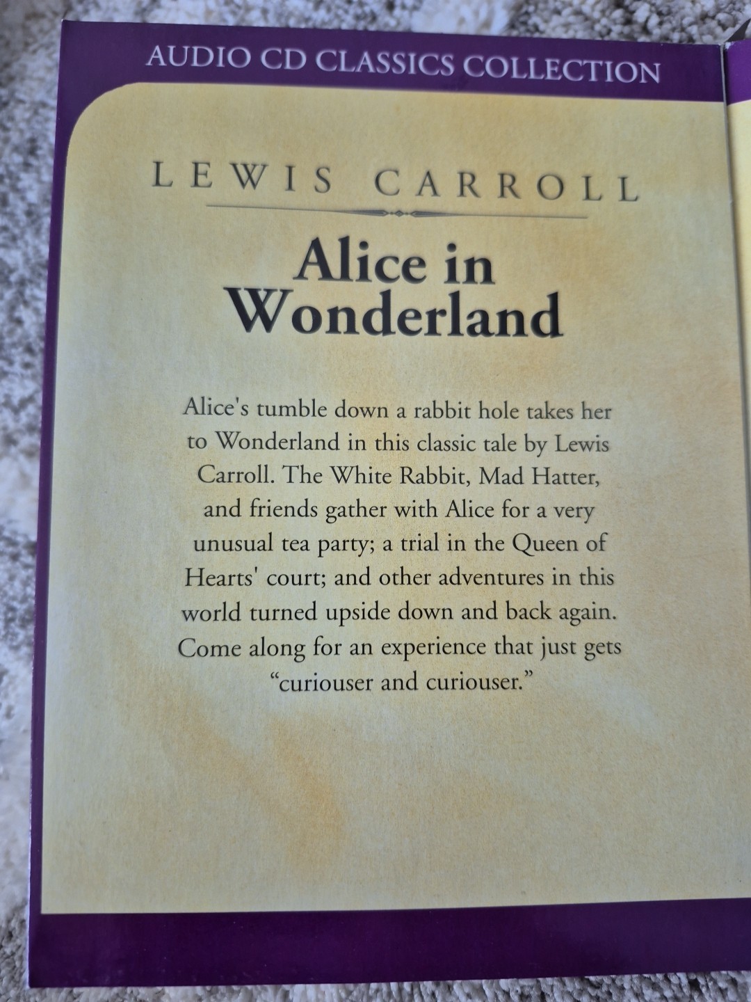 Alice In Wonderland (2006) Audio Cd Classics Collection Greenbrier Audiobook CD