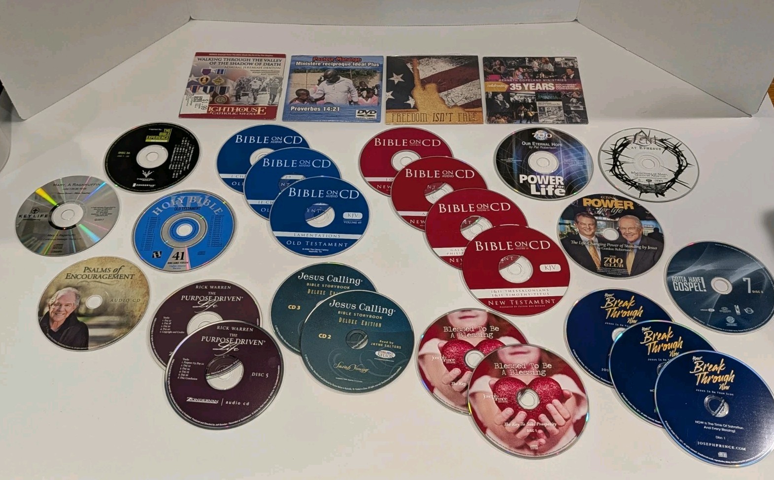 28 Christian Catholic Loose DVDs & Audio CDs Lot | Bible, Jesus, God, Ministry