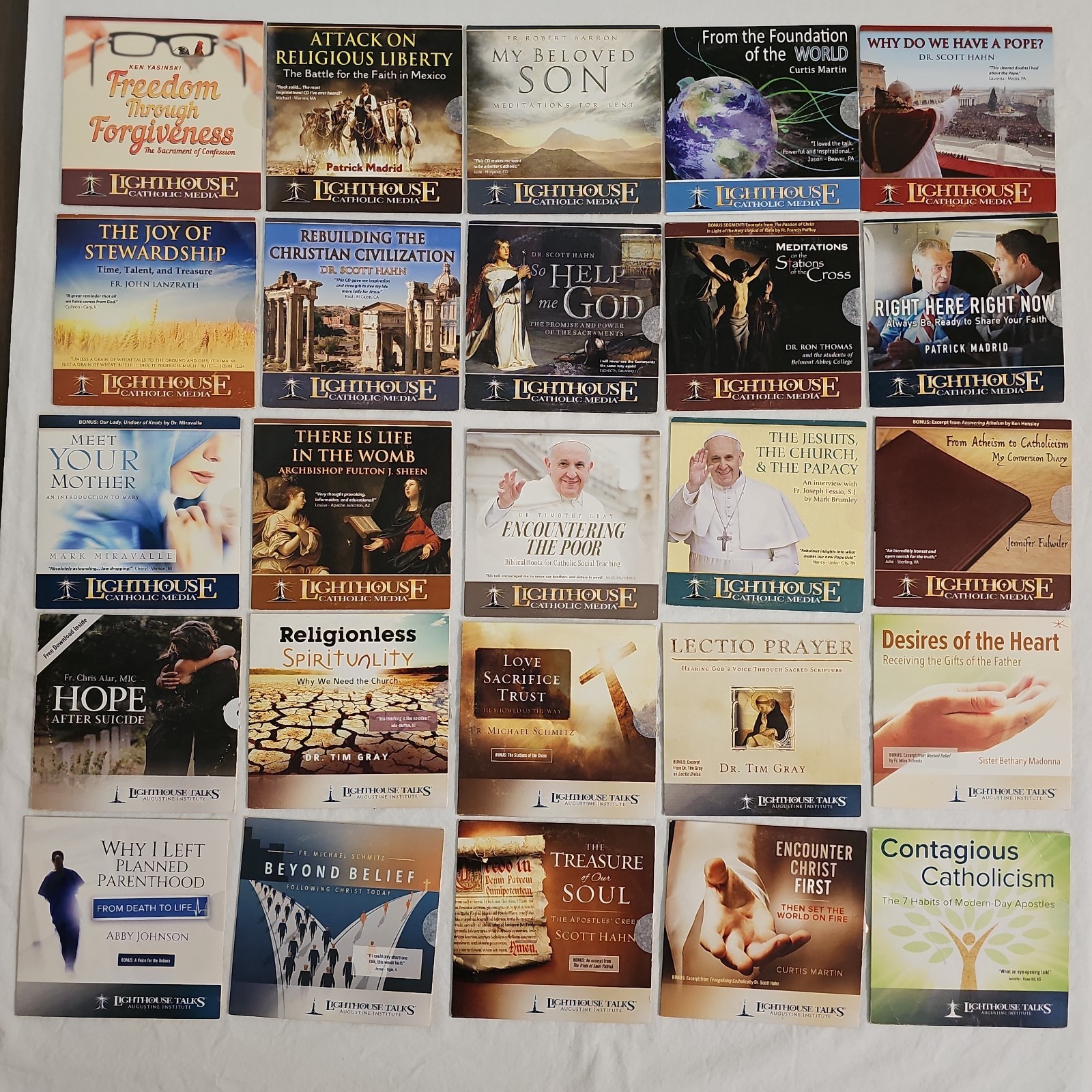 Lighthouse Catholic Media Audio CD Lot Of 25 God Jesus Bible Religion Prayer