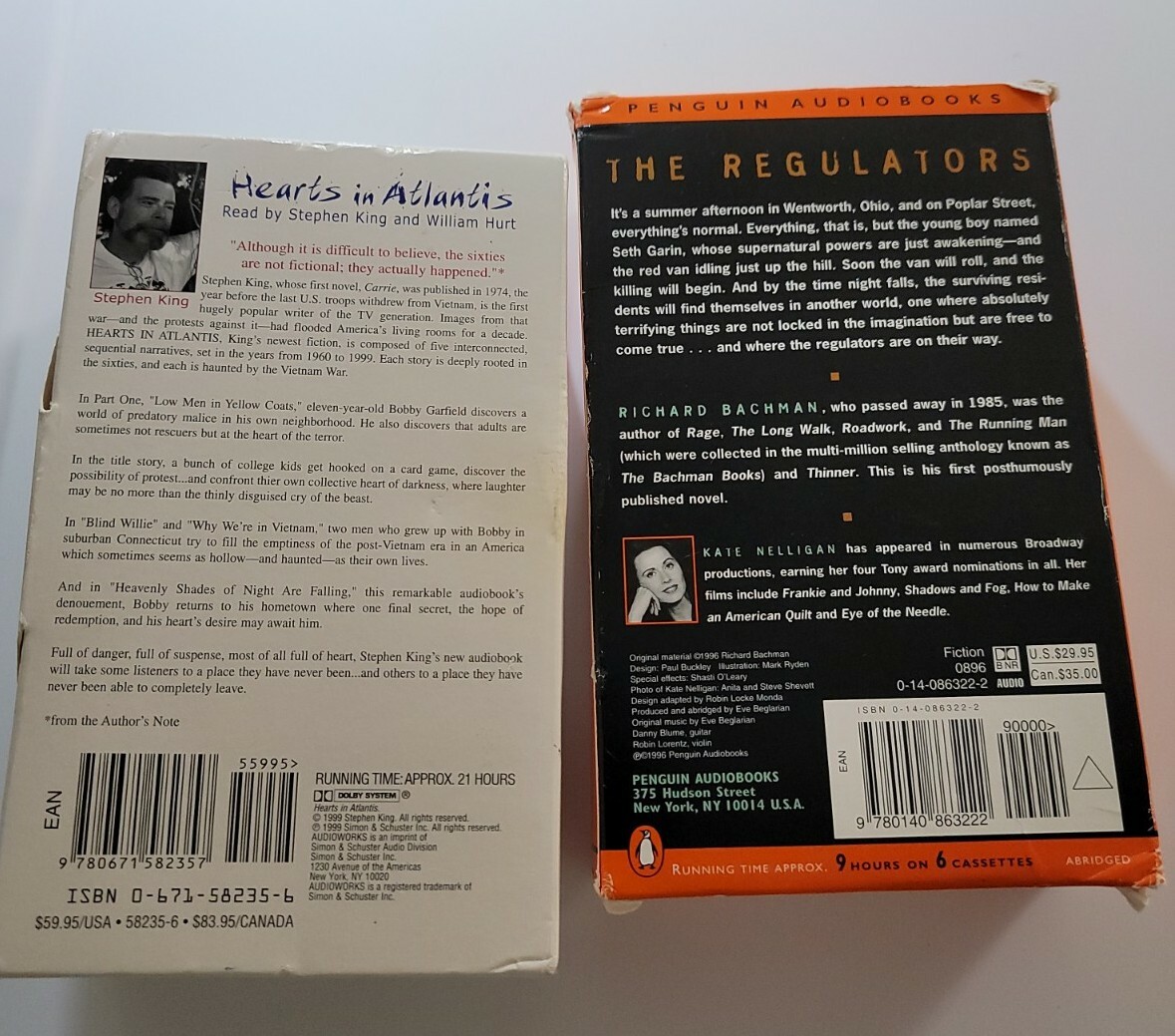 Stephen Kings Hearts in Atlantis & Richard Bachman The Regulators box cassettes!