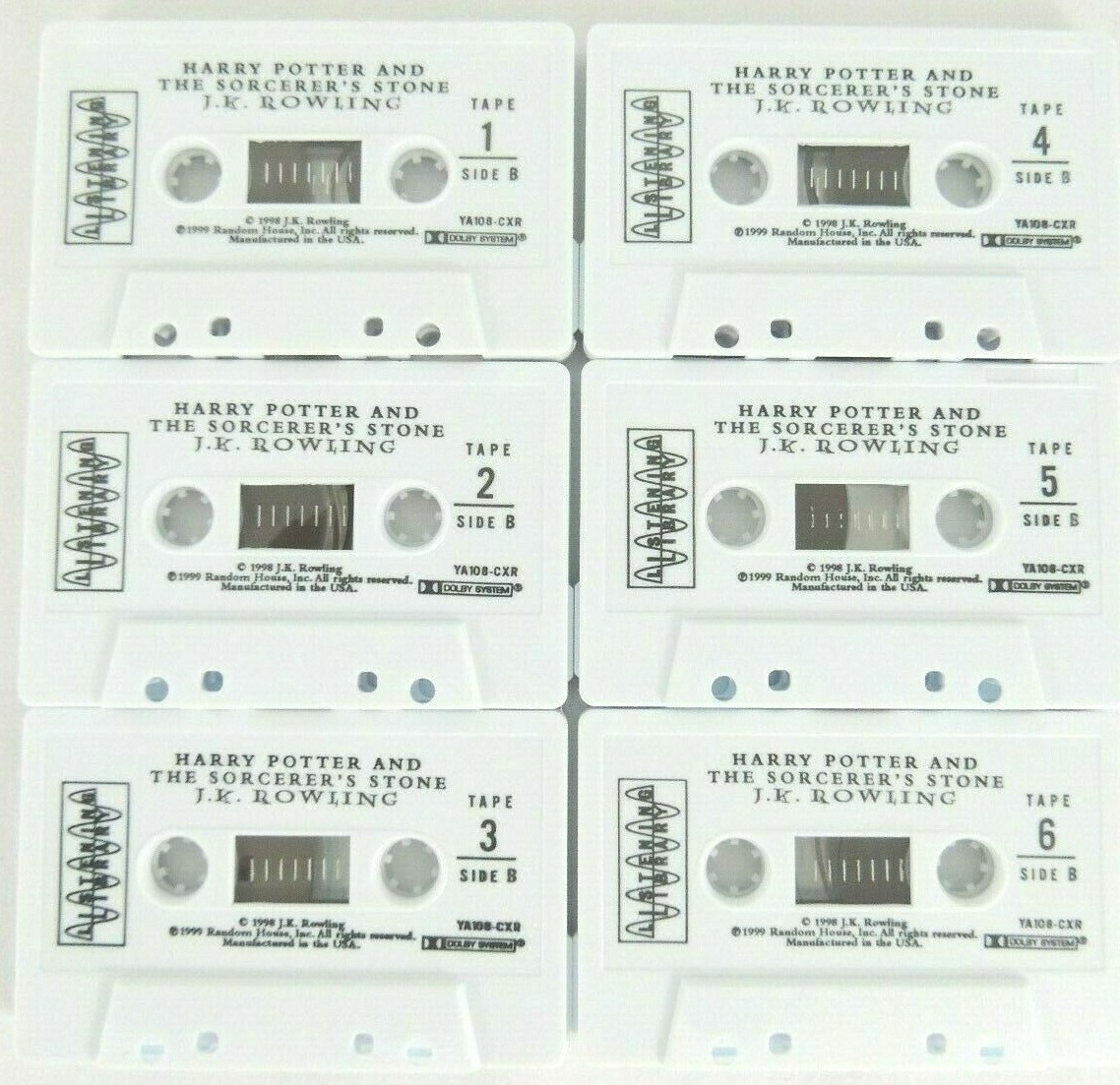 Harry Potter Vintage Audio Book Cassettes The Sorcerer’s Stone Set of 6 Box