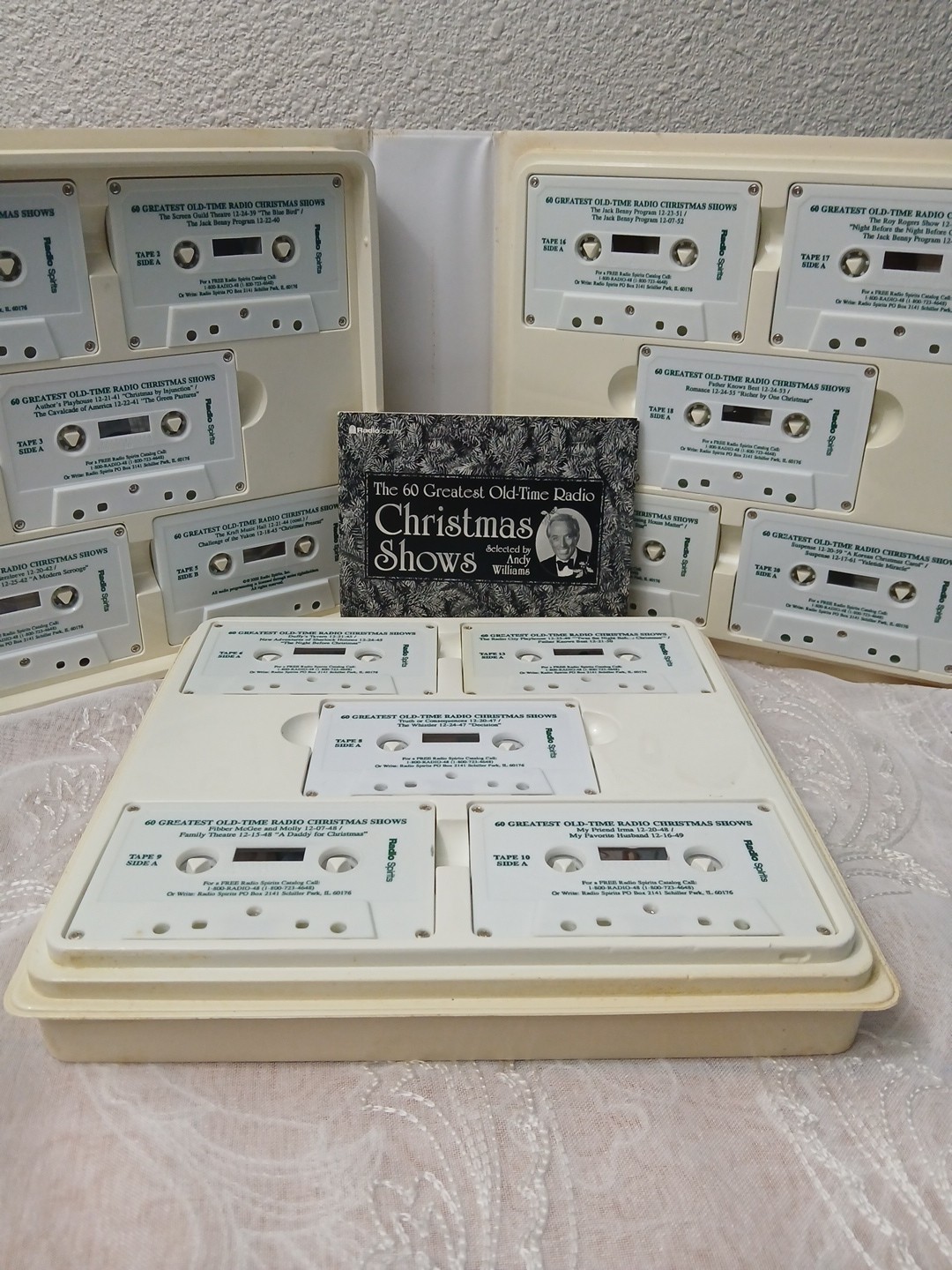 60 Greatest Old-time Radio Christmas Shows, Andy Williams 20 cassettes Booklet