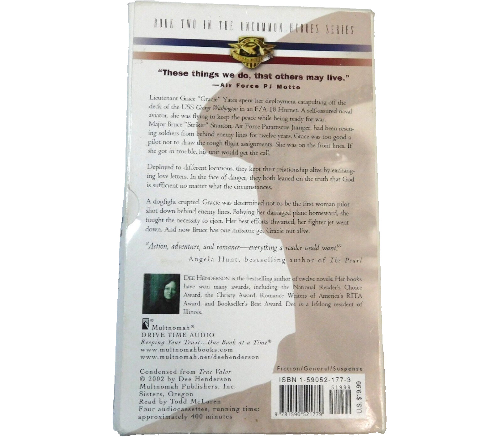 True Valor Cassette Audiobook 2002 by Dee Henderson 4 Tape Set Military Romance