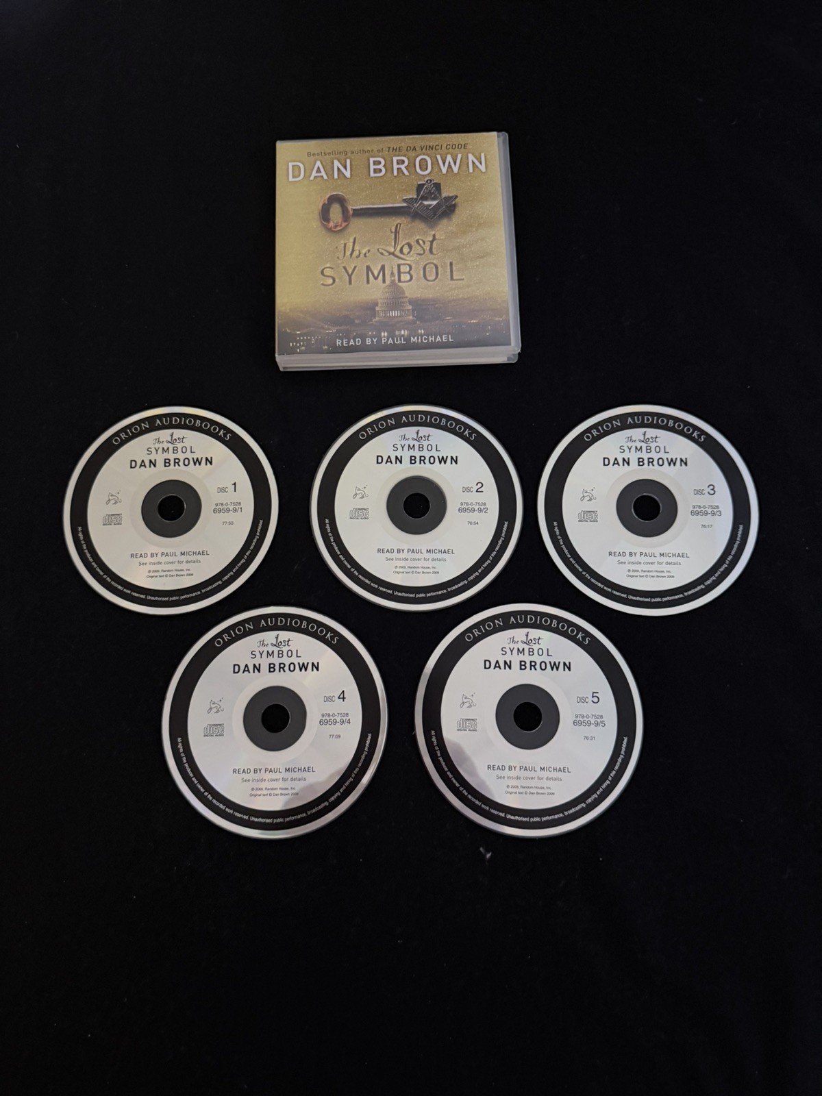 Dan Brown THE LOST SYMBOL audio book 5 discs read by Paul Michael