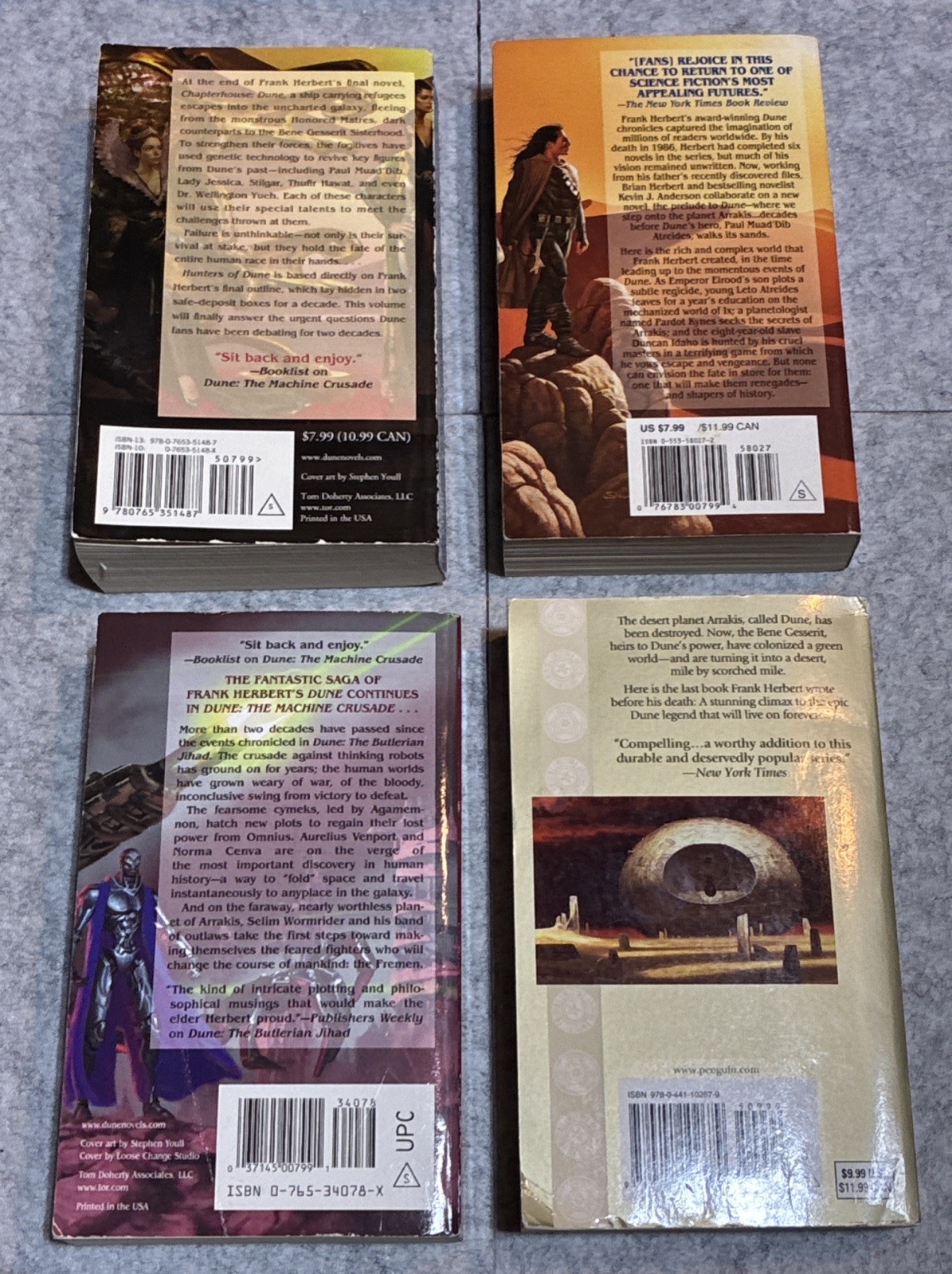Lot Of 4 Dune Books Paperback House Of Atreides Hunters Of Dune The Machine Crus