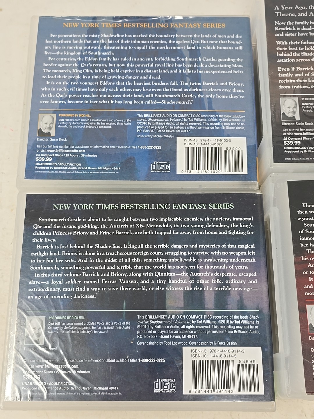 Tad William’s shadowmarch 1-4 brilliance audio on compact disc