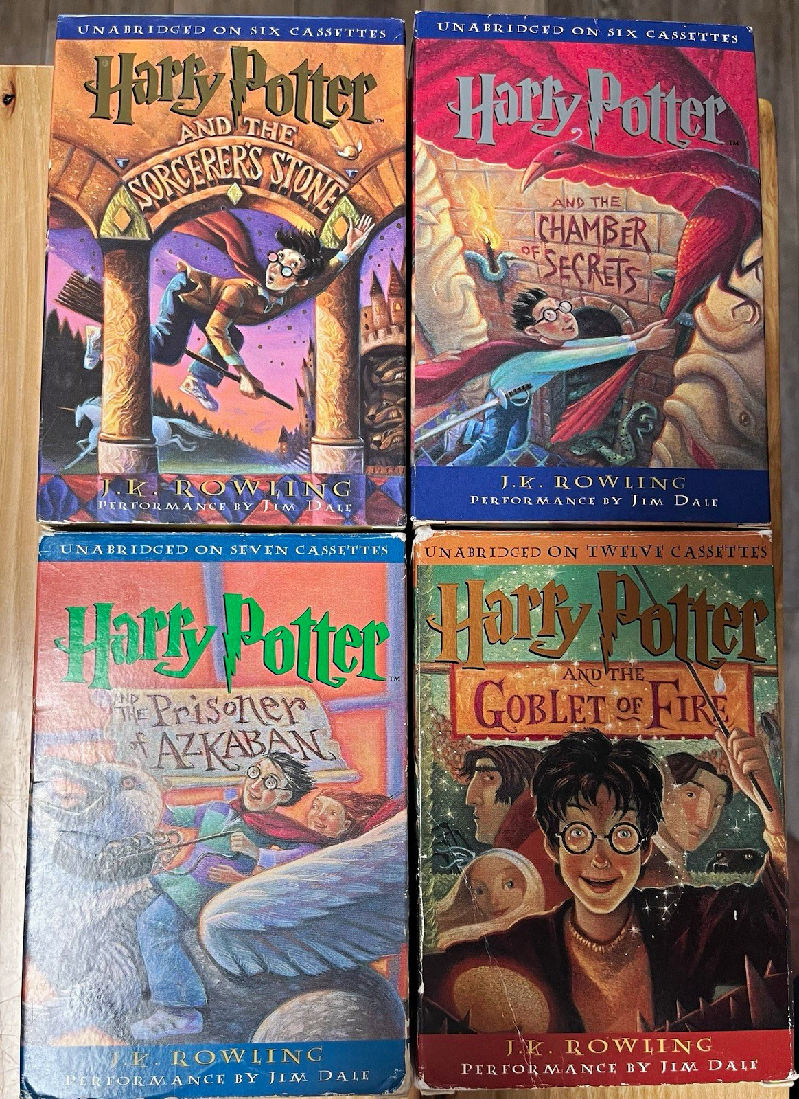 Harry Potter Unabridged Audiobook Cassettes 1-4 J.K. Rowling Jim Dale