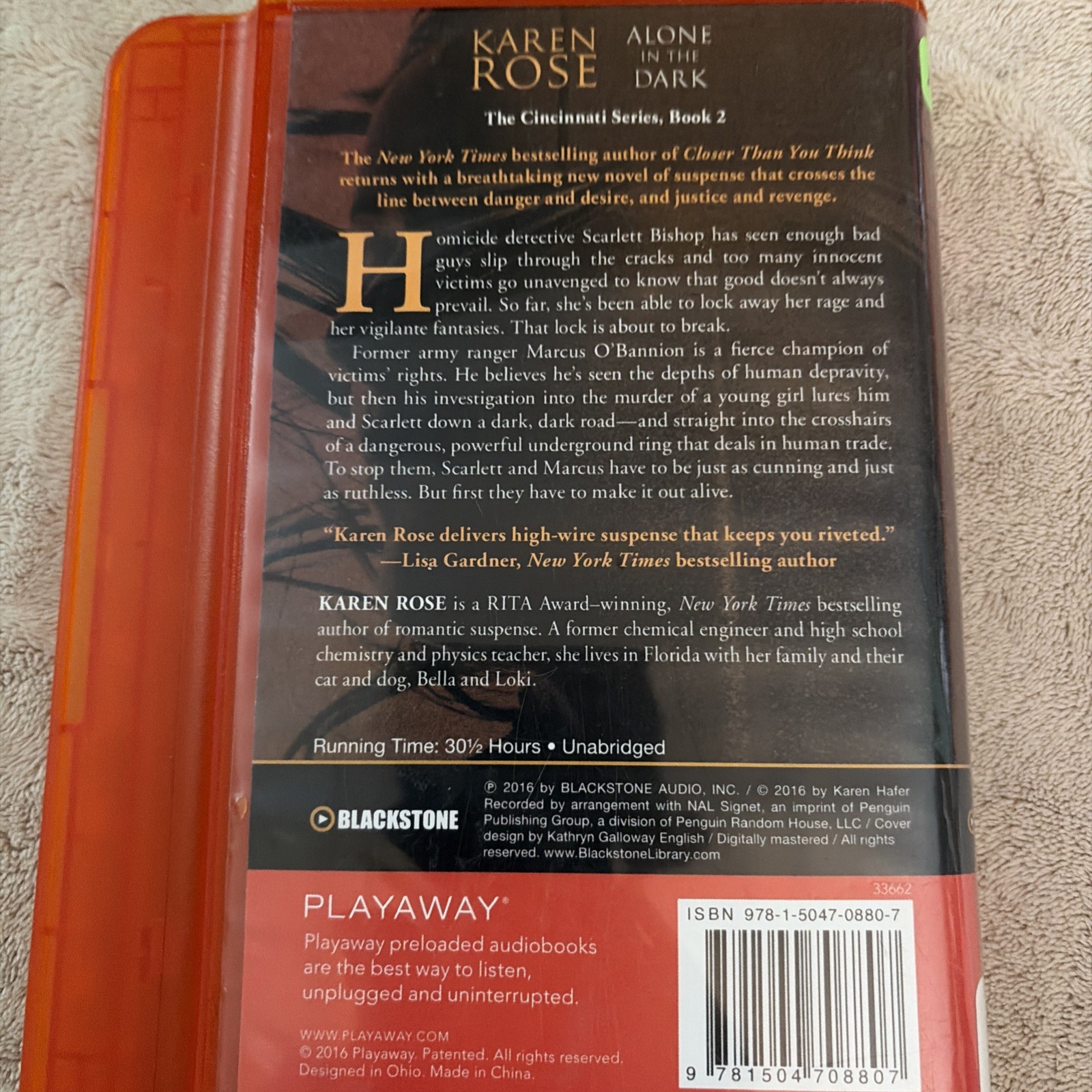 Playaway Audiobook Audio Book Ex Library — Alone In The Dark By Karen Rose