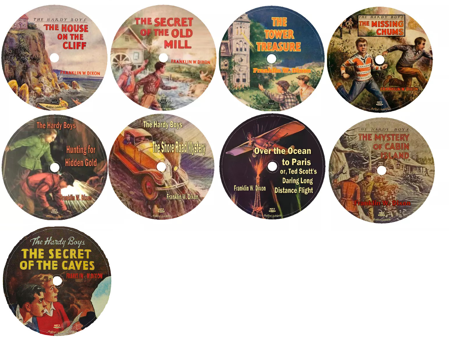 Franklin W. Dixon Hardy Boys Ted Scott Audiobooks in 10 MP3 Audio CDs
