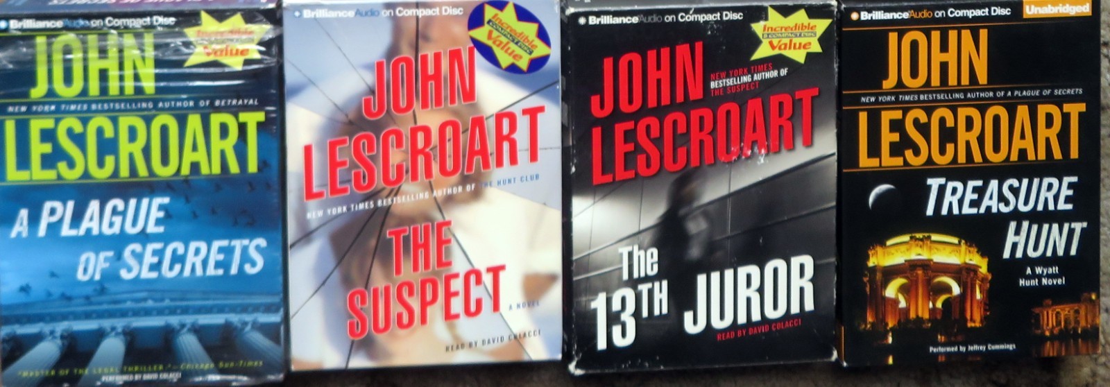 JOHN LESCROART — Eleven (11) Audiobooks CD — Motive, Betrayal, VIG, Suspect +