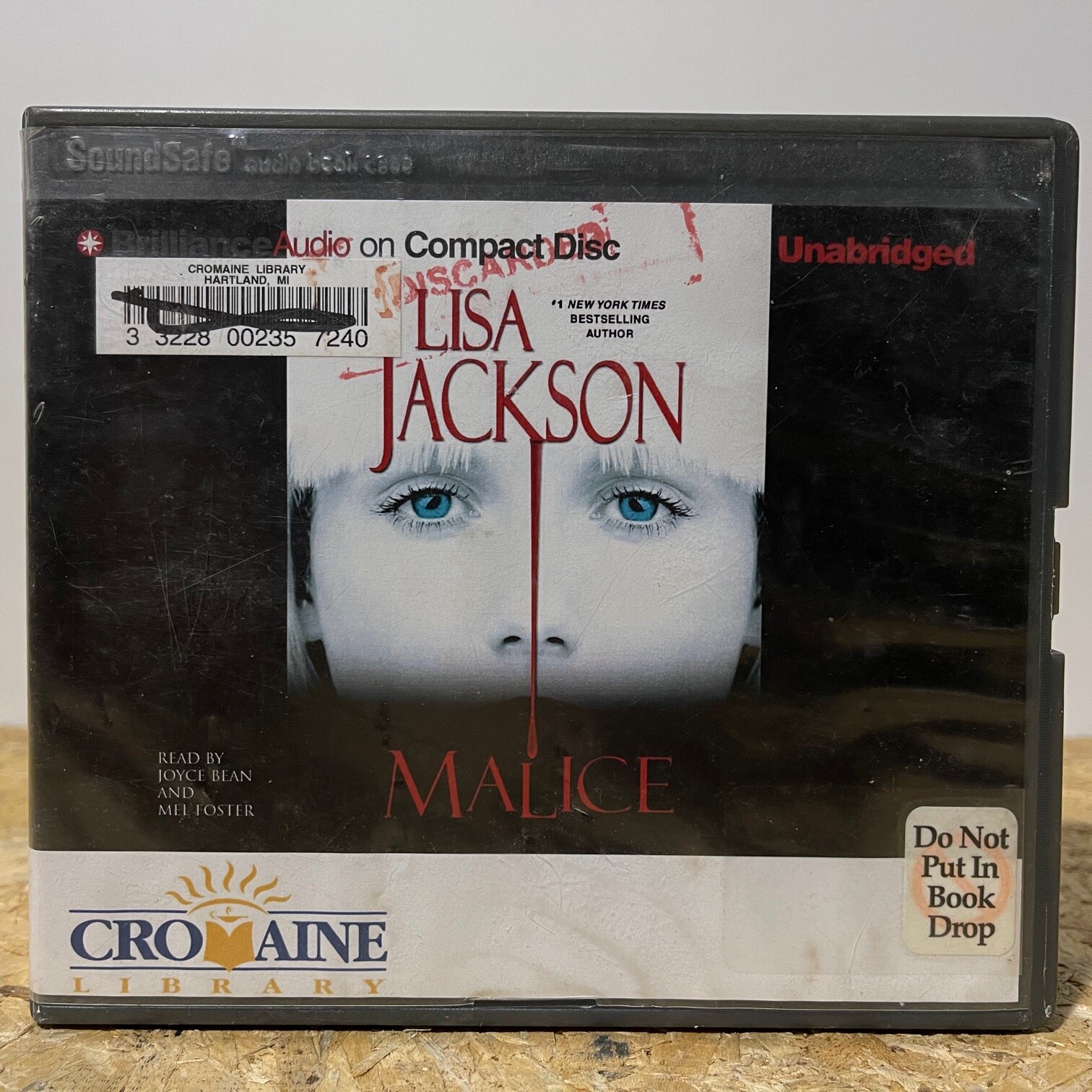 Malice by Lisa Jackson Ex Library 13 CD Unabridged Audiobook Free US Shipping