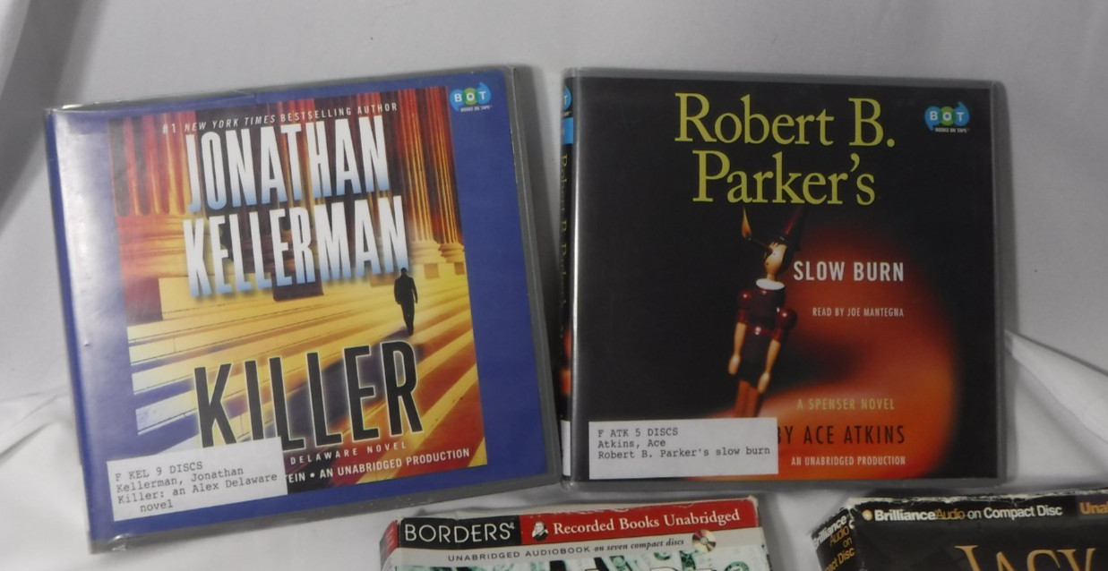 8 Thriller Audiobooks on CD Books Jack Higgins Elmore Leonard Lee Child Coben +