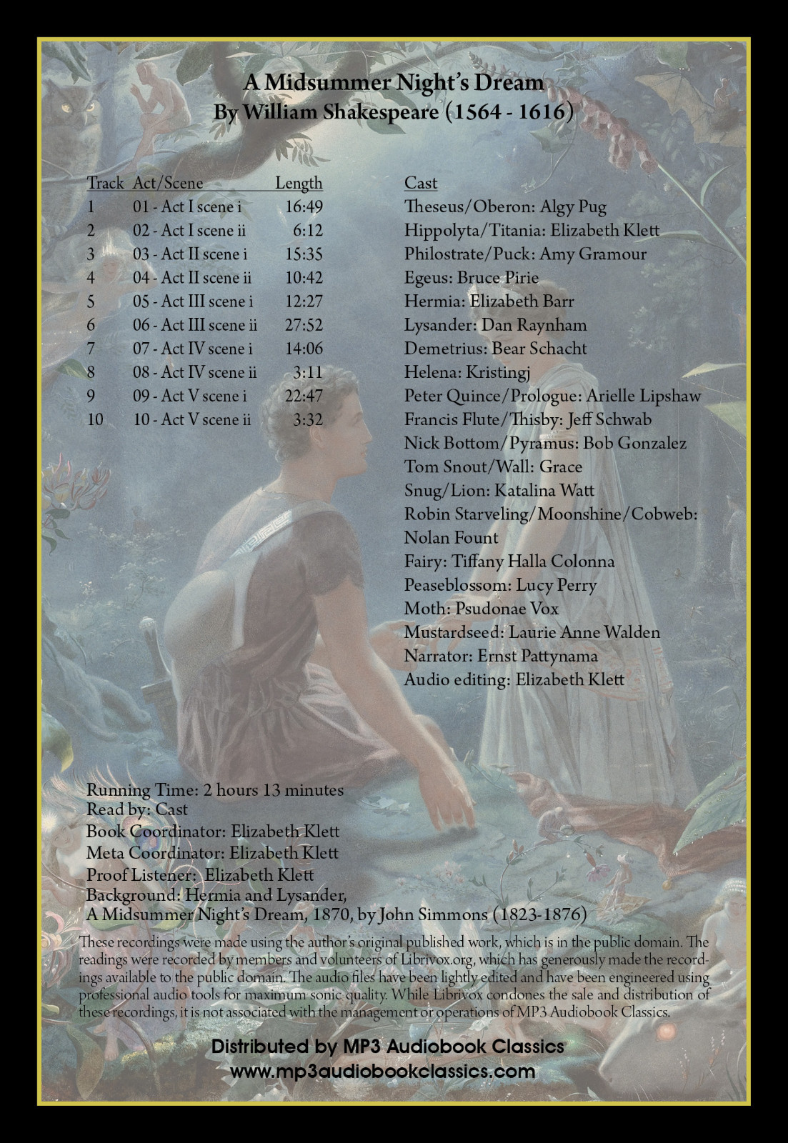 A Midsummer Night’s Dream — Unabridged MP3 CD Audiobook in paper sleeve