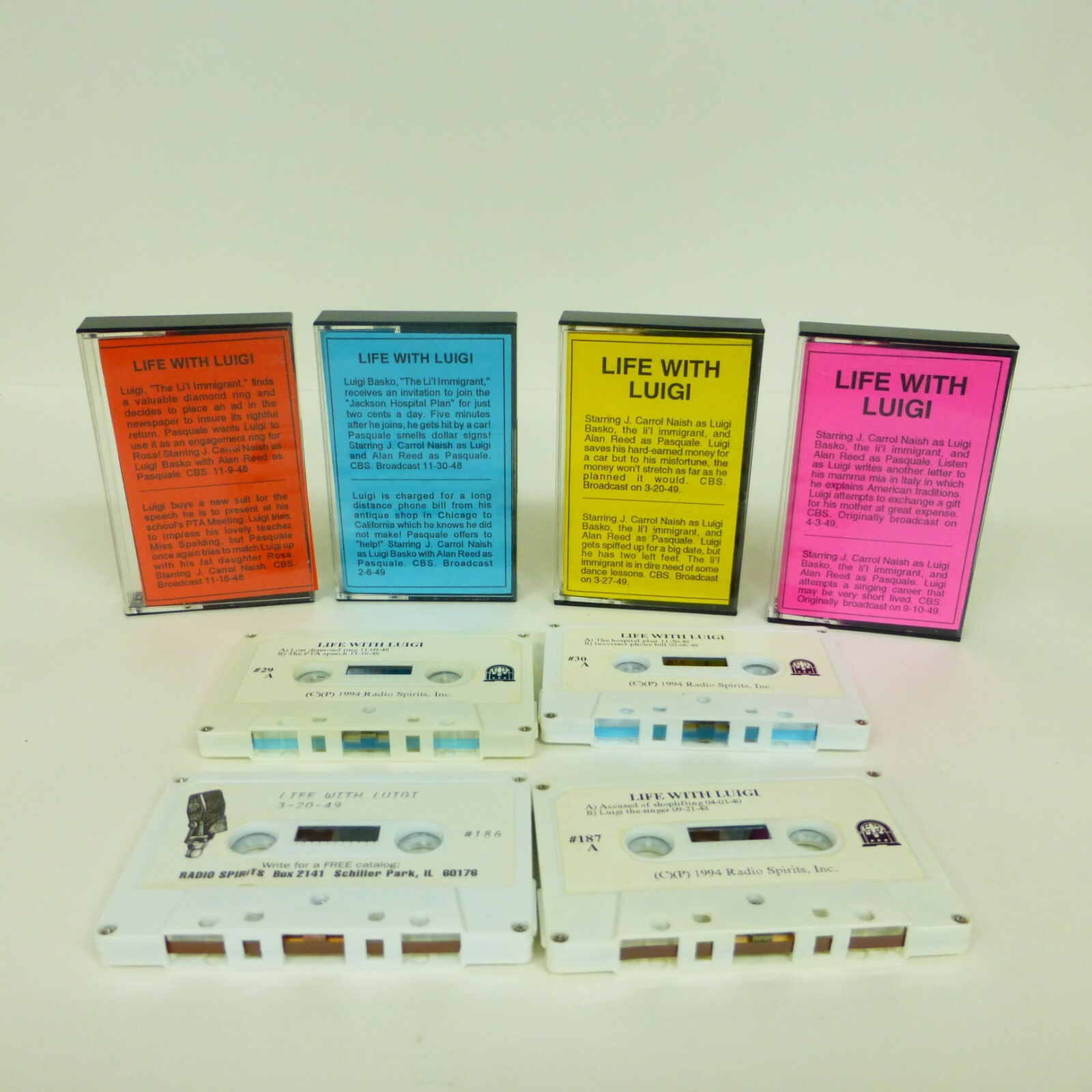 Life With Luigi Radio Spirts Radio Shows #29 30 186 187 4 1994 Cassette Lot