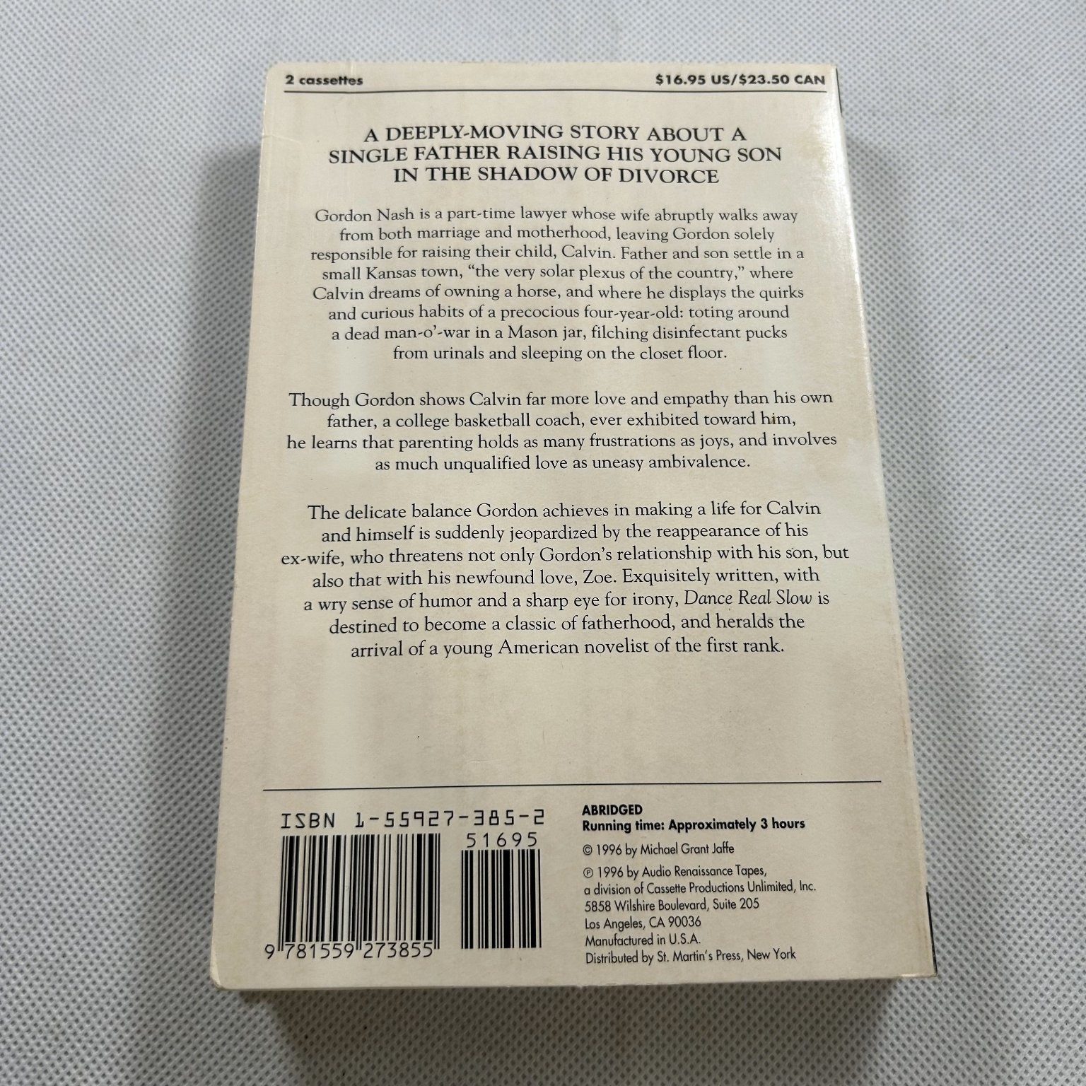 Dance Real Slow by Michael Grant Jaffe Audiobook Cassettes Abridged 2 Tapes