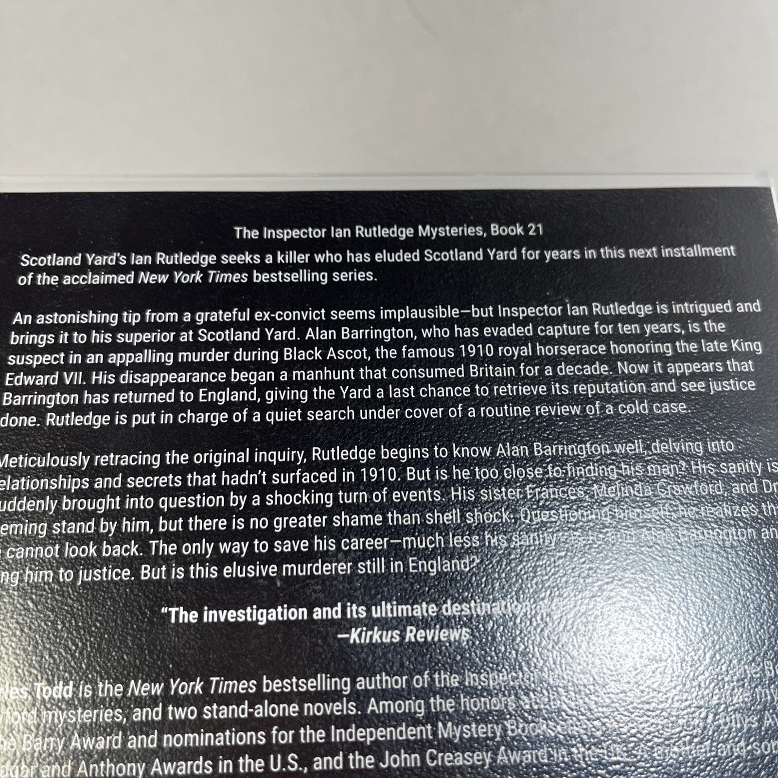The Black Ascot Inspector Ian Rutledge Mysteries by Charles Todd Audio CD