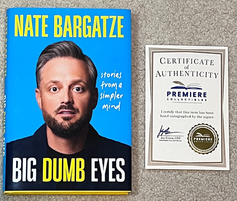 NATE BARGATZE “Big Dumb Eyes” RARE Premier SIGNED Orange COA HC DJ New!
