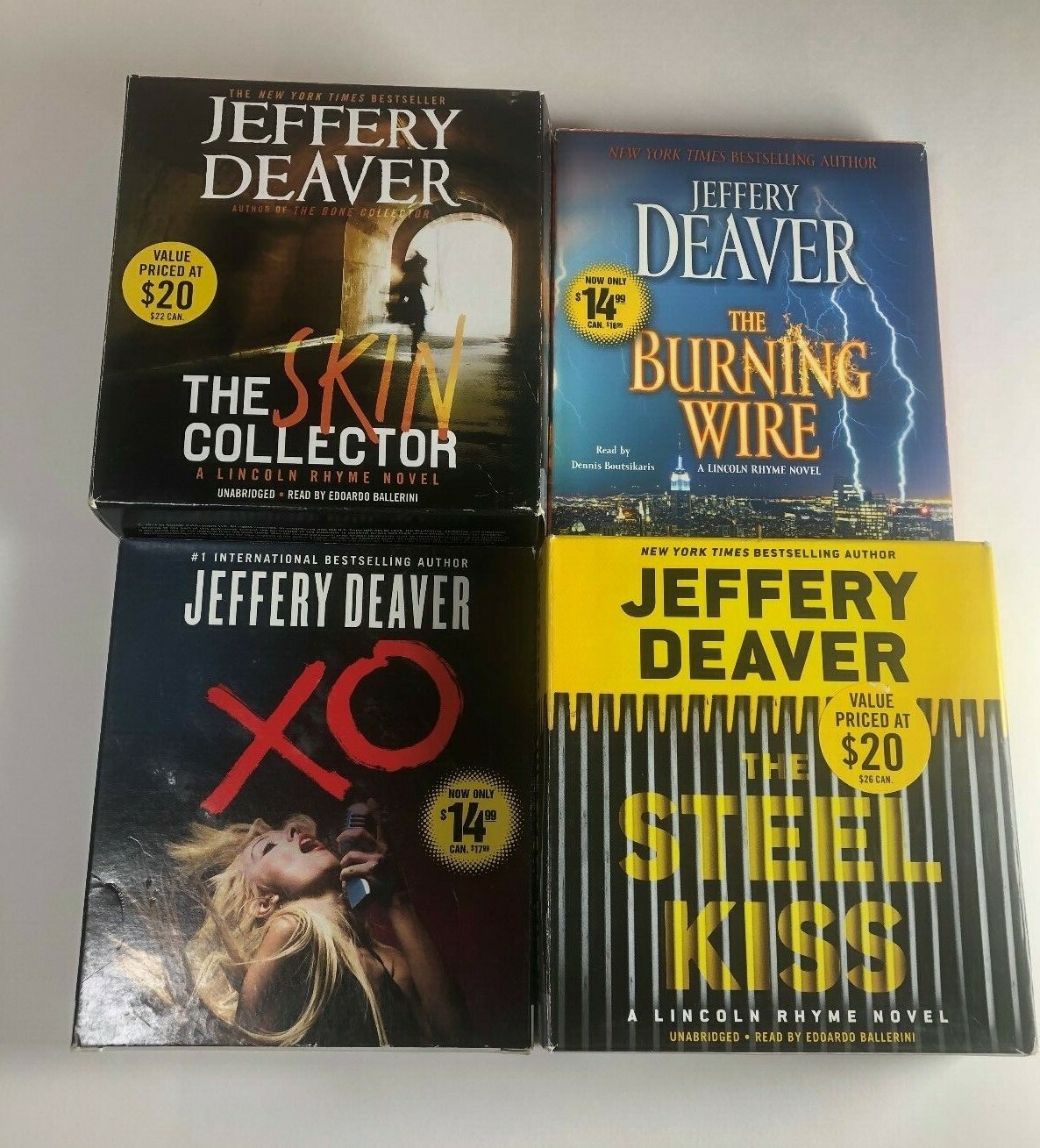 8 Audio Books By Jeffery Deaver The Skin Collection, The Steel Kiss, XO, The Gol