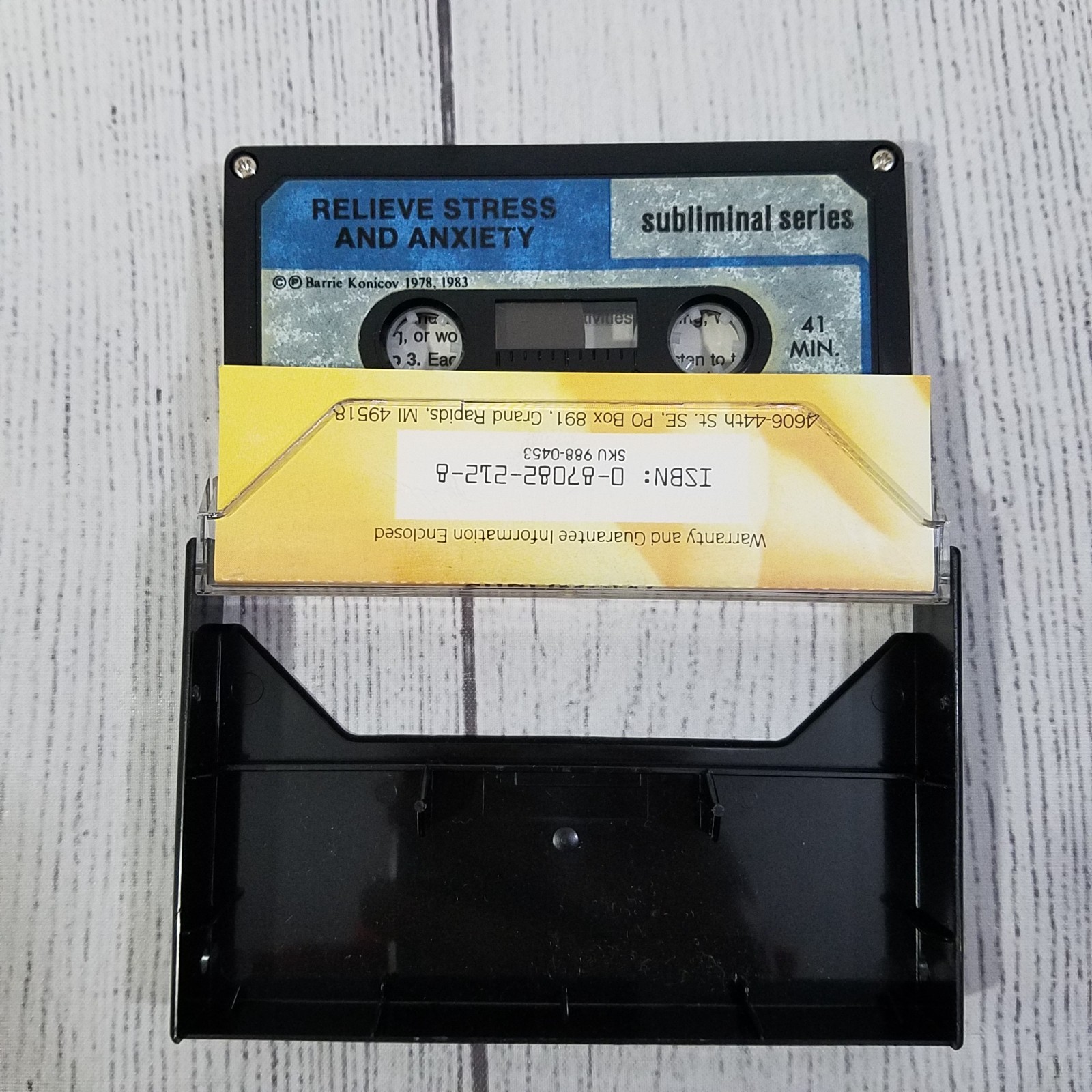 Relieve Stress & Anxiety Konicov Self-Hypnosis Cassette Potentials Unlimited USA
