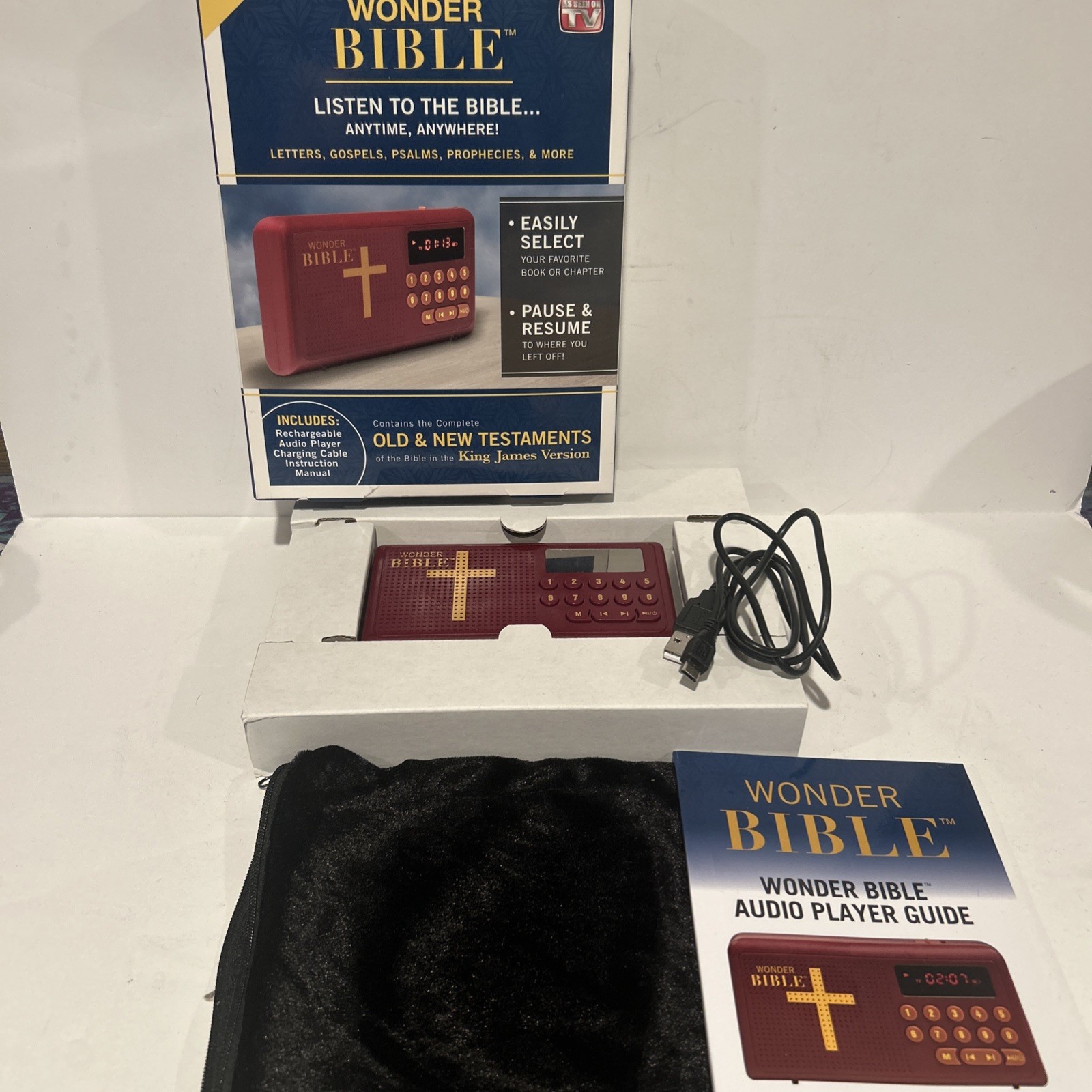 Wonder Bible KJV Digital Audio Player Old & New Testaments WORKS Charger Guide