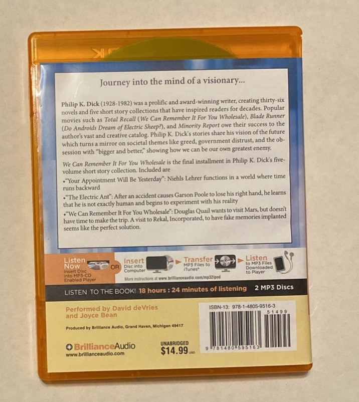 Volume V: We Can Remember It for You Wholesale by Philip K. Dick (2015, CD Mp3)