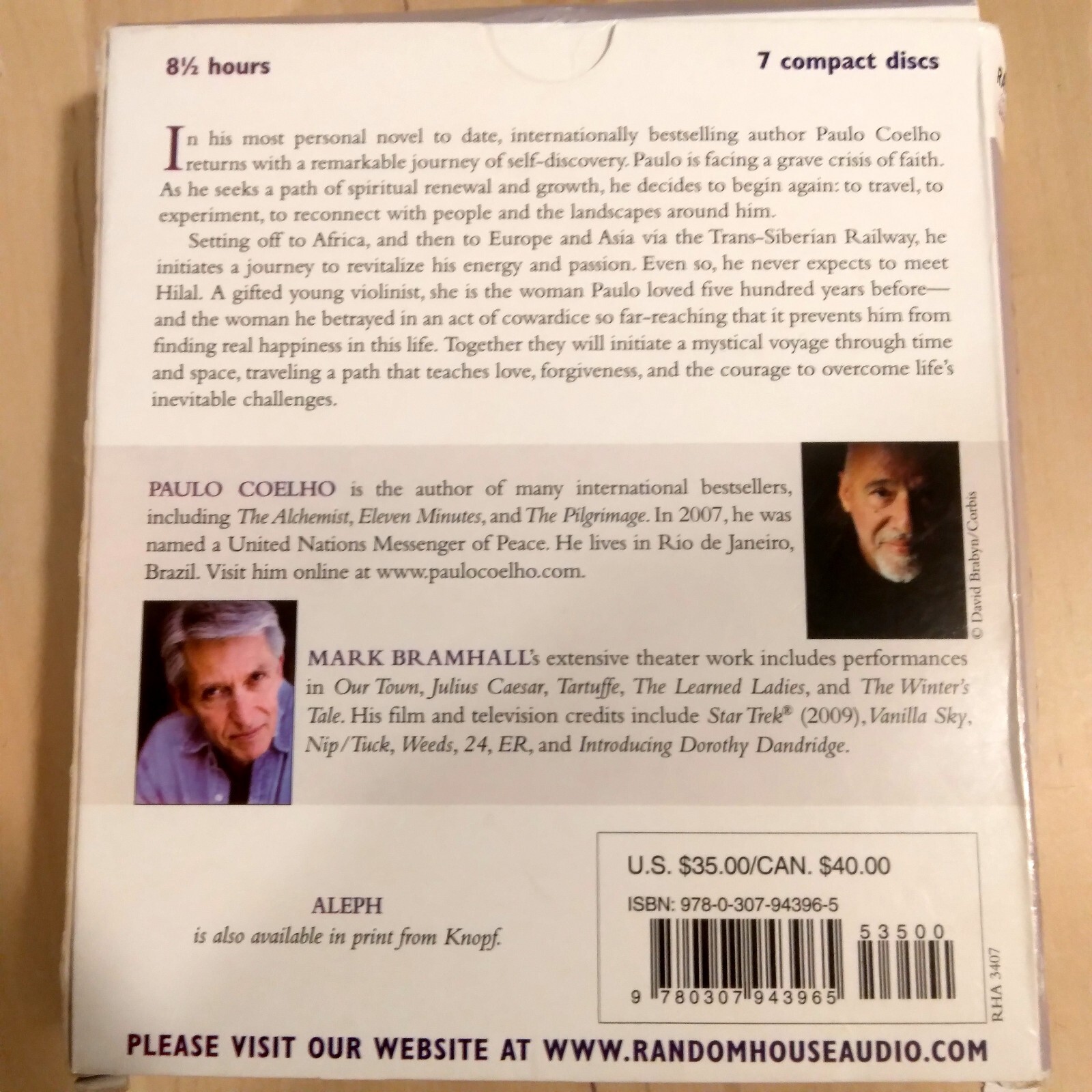 Aleph by Paulo Coelho (2011, Compact Disc, Unabridged edition)