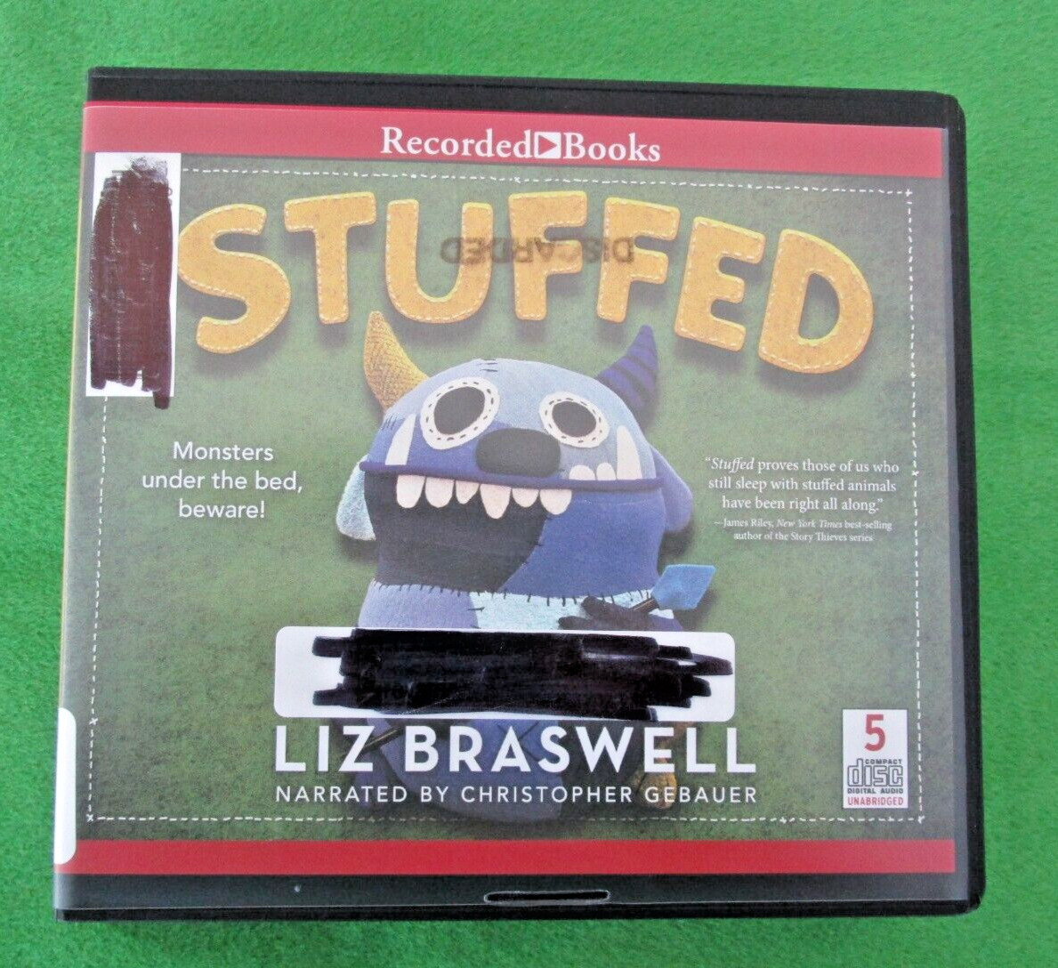 AUDIO CD BOOK STUFFED BY LIZ BRASWELL — EX-LIBRARY; UNABRIDGED; 2019; AGES 8+