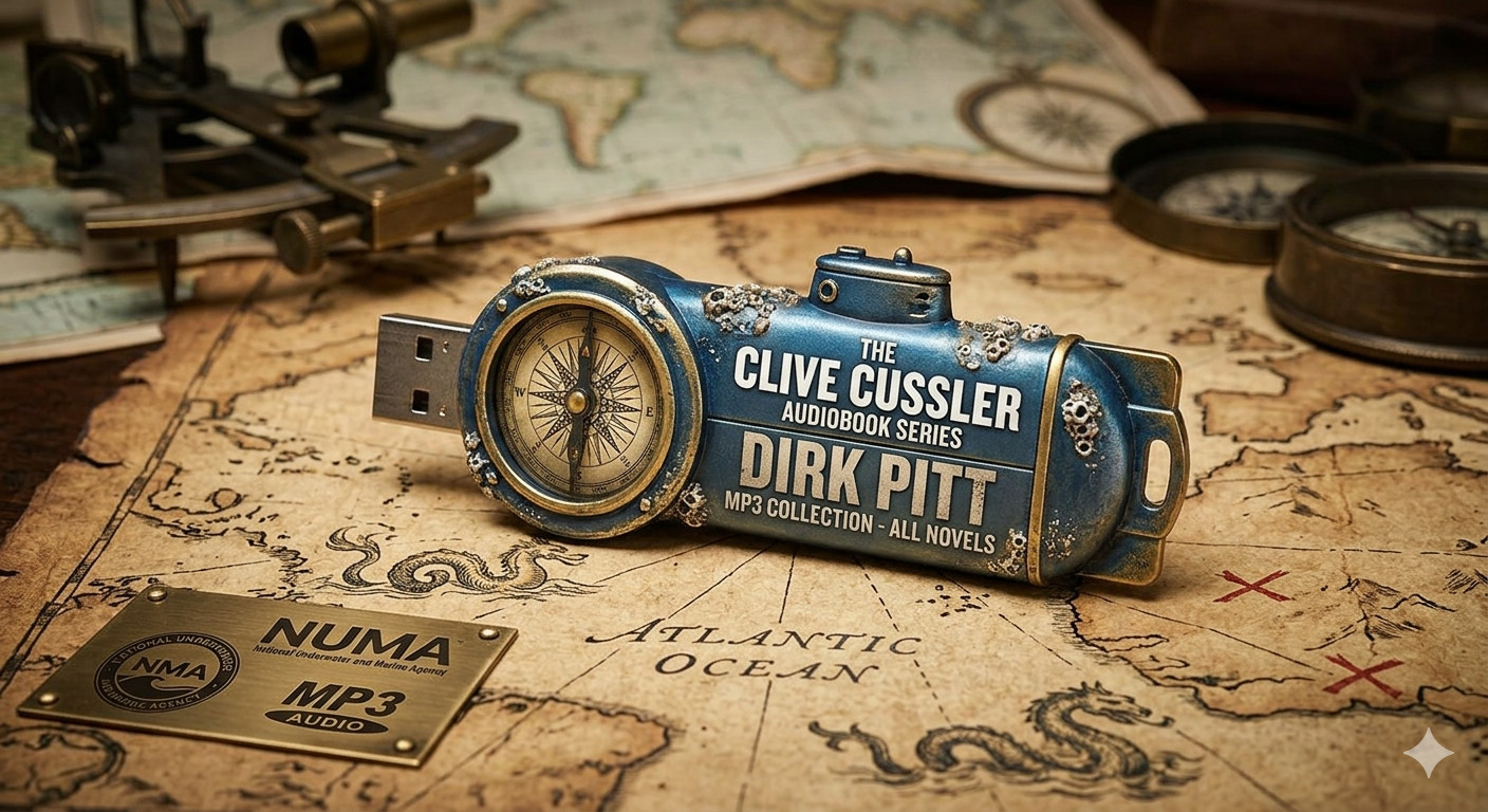 AUDIOBOOKS ~ DIRK PITT — CLIVE CUSSLER THRILLERS 25 BOOKS .MP3 USB