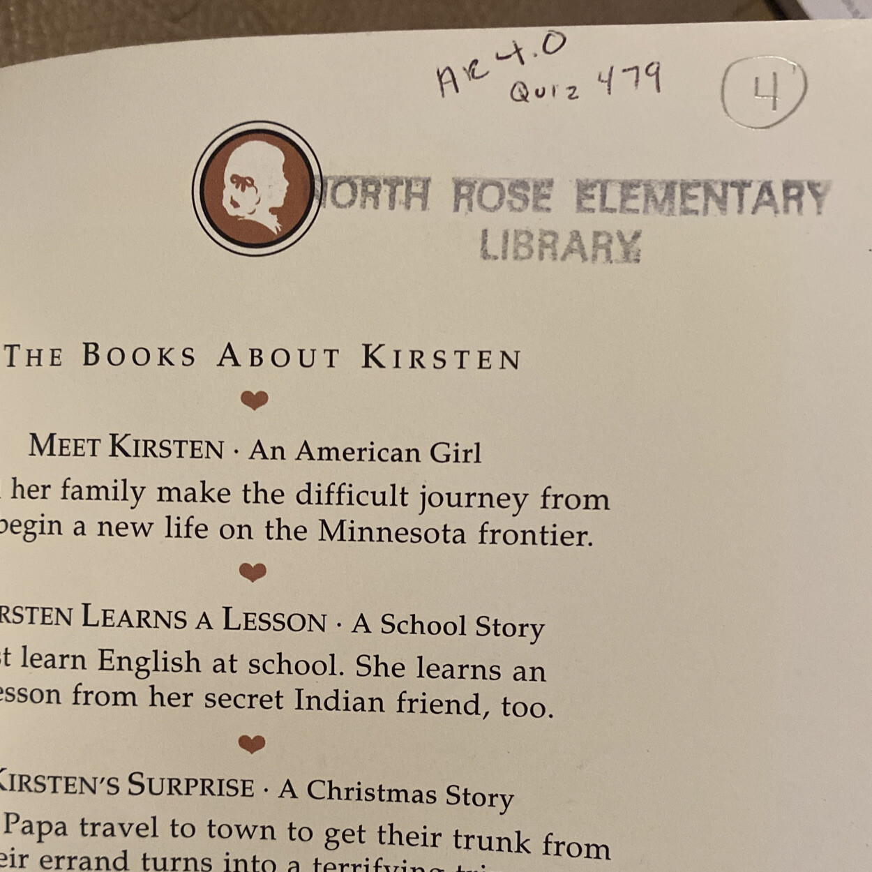 #2 Kirsten Learns a Lesson by Janet Shaw American Girl Book Paperback Vintage