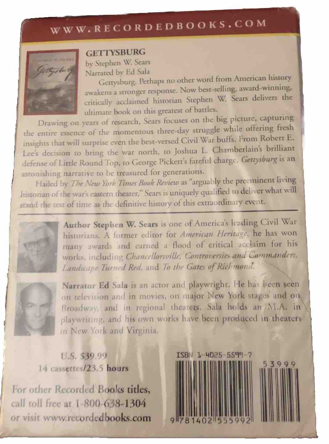 Gettysburg By Stephen W. Sear (Audiobook, 14 Cassettes, Narrated by Ed Sala)