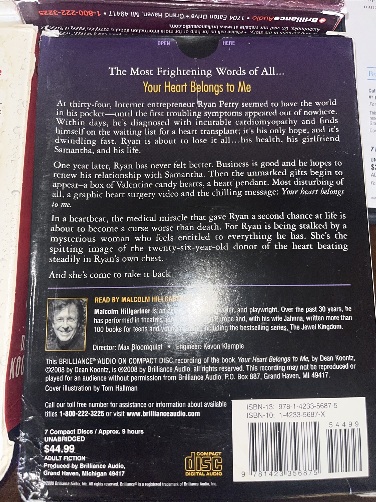 DEAN KOONTZ — Lot of 7 Audiobooks — Relentless, Your Hearts Belongs To Me. etc..