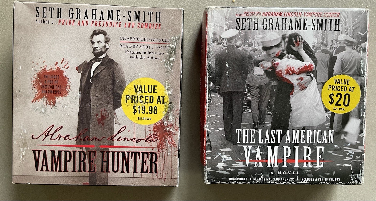 LOT of 2 Vampire Hunter / Last American Vampire by Seth Grahame-Smith Audiobooks