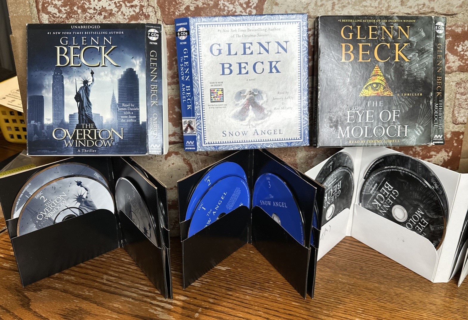 3 Glenn Beck Audio CD Books The Snow Angel, The Overton Window The Eye Of Moloch