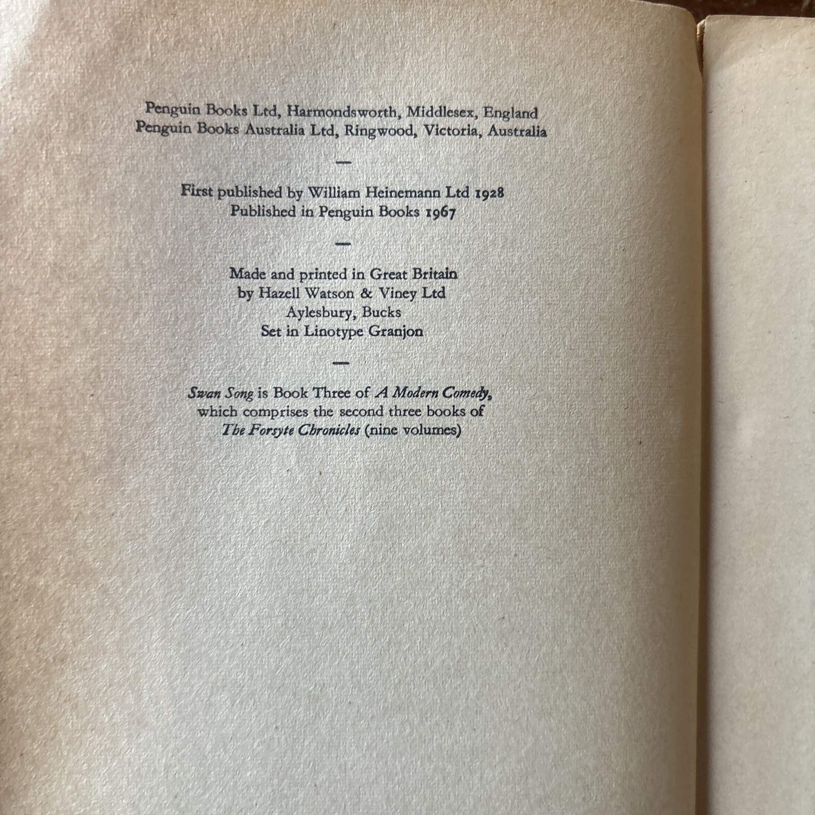 Swan Song, Galsworthy, John
