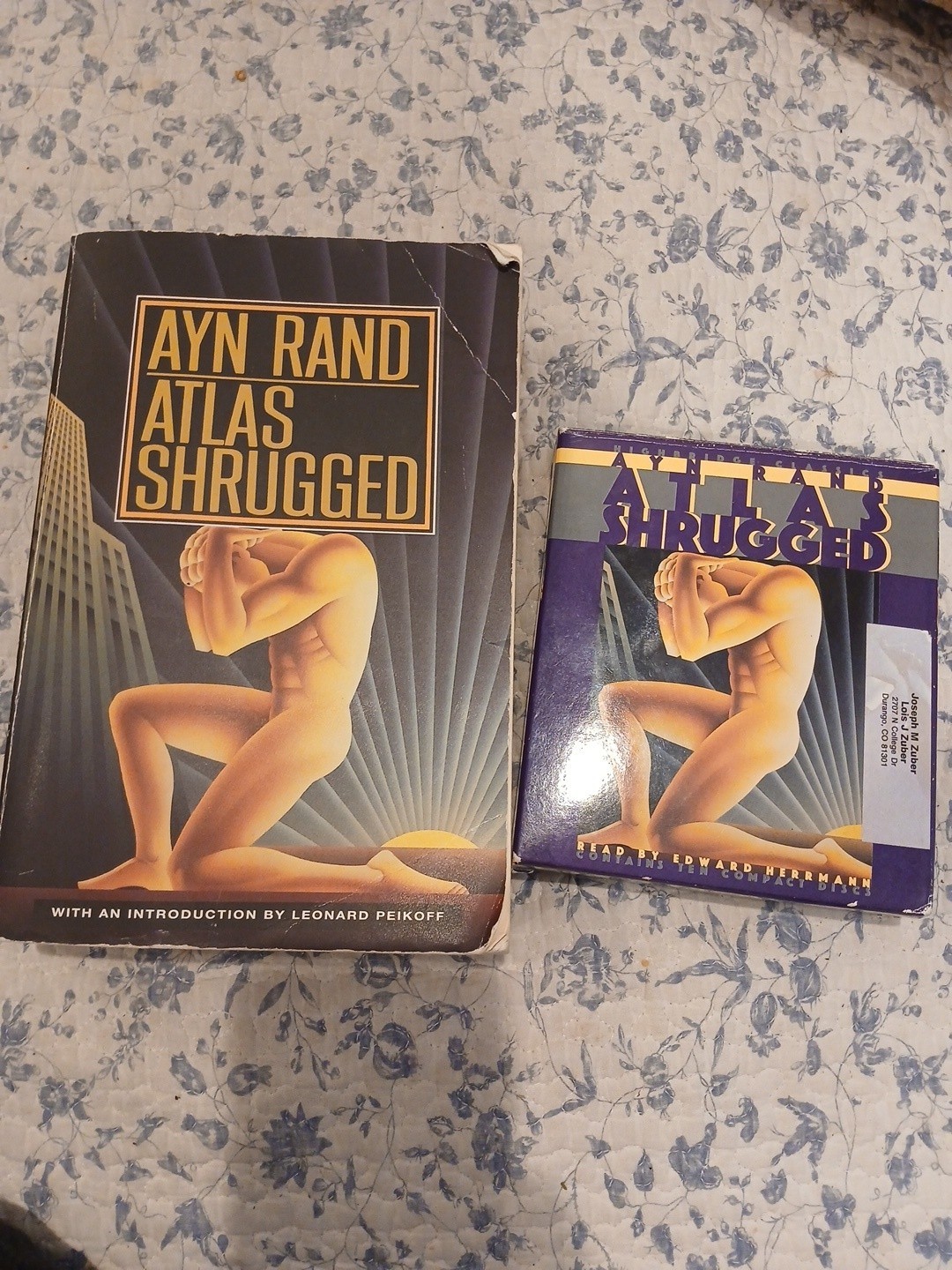 Atlas Shrugged By Ayn Rand Paperback Book , Audiobook Cd 11 Lot Bundle
