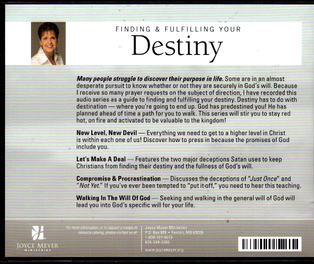 Finding & Fulfilling Your Destiny by Joyce Meyer 4 CD Audio Book — Free Shipping