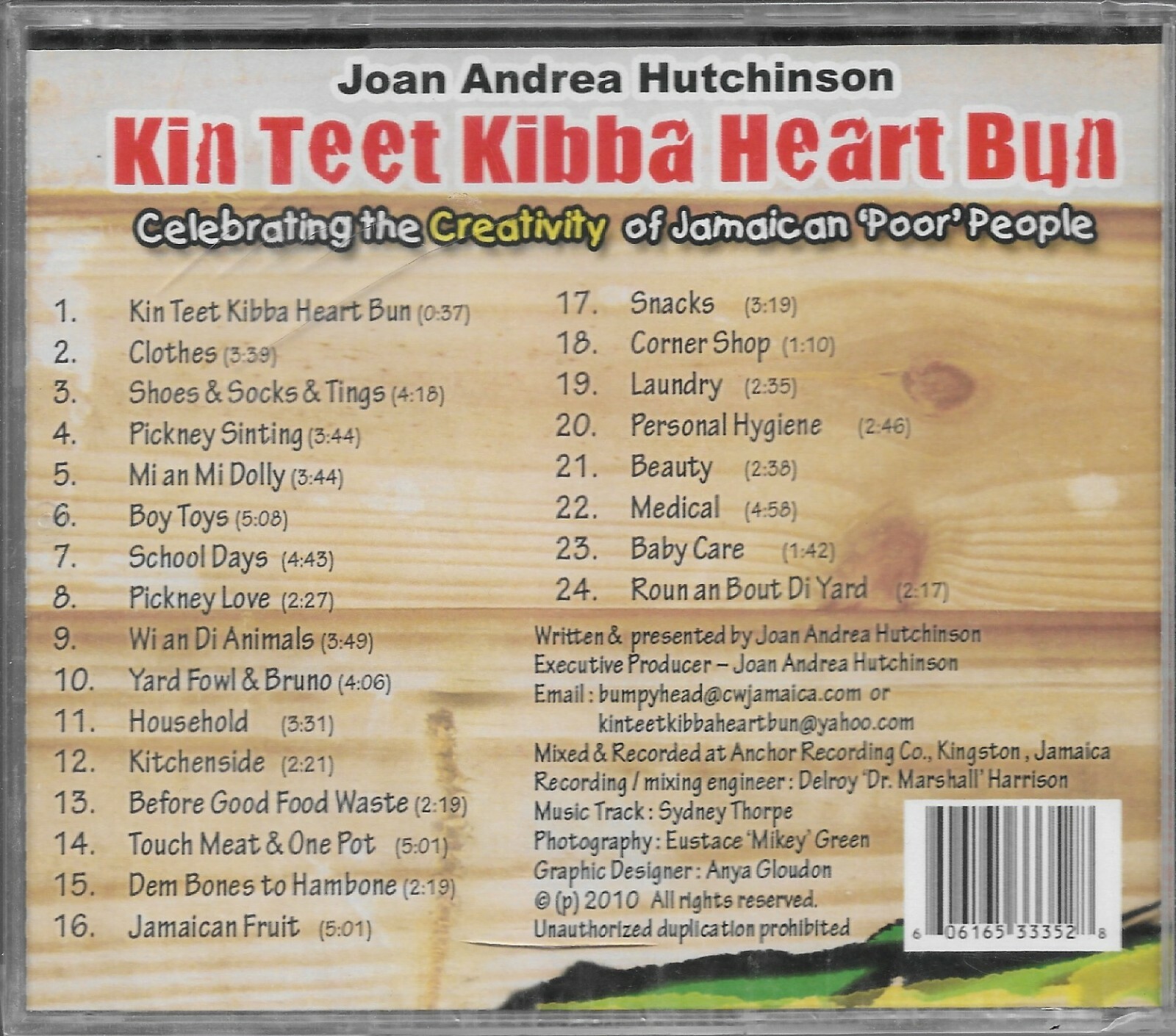 Kin Teet Kibba Heart Bun, CD, Joan Andrea Hutchinson, Celebrating the Creativity