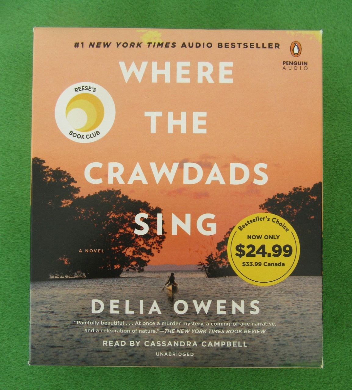 AUDIOBOOK ON 10 CDs — WHERE THE CRAWDADS SING BY DELIA OWENS — UNABRIDGED; 2018