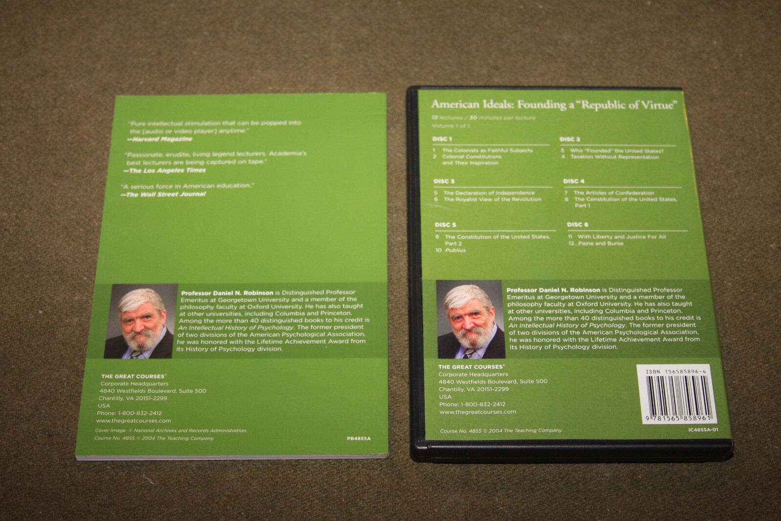 American Ideals: Founding a Republic of Virtue: Great Courses 6 CD Set w/ Book