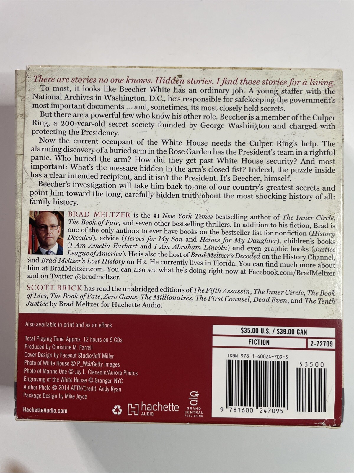 The President’s Shadow by Brad Meltzer Unabridged Audiobook CD