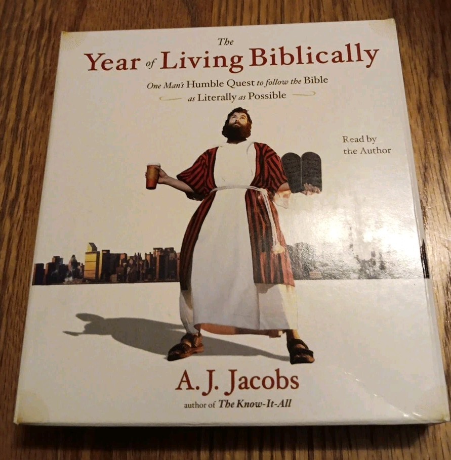 The Year of Living Biblically by A.J. Jacobs, Like New Audio CD Bx 24