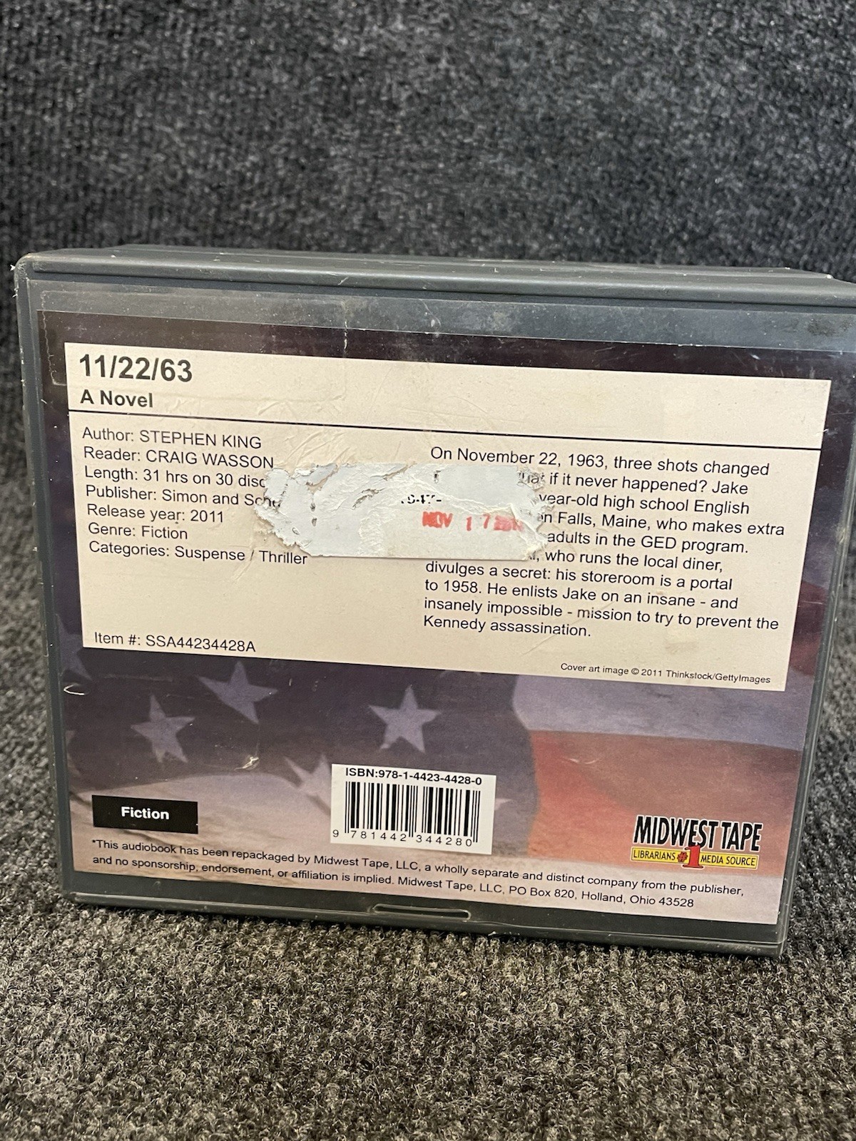 11/22/63 : A Novel by Stephen King (2011, Compact Disc, Unabridged edition)