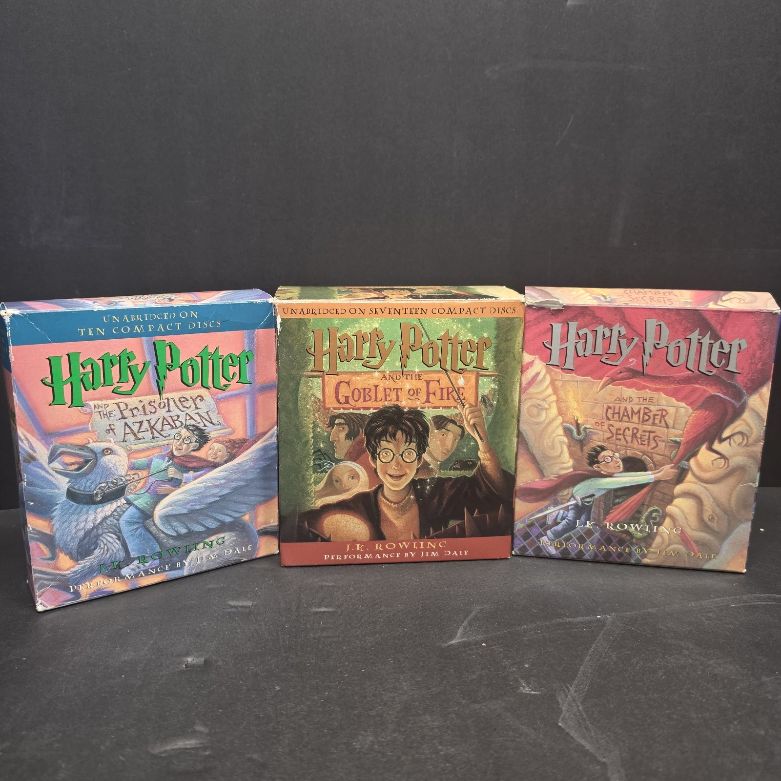 Lot of 3 HARRY POTTER Audio Books Chamber Secrets Goblet Fire Prisoner Azkaban