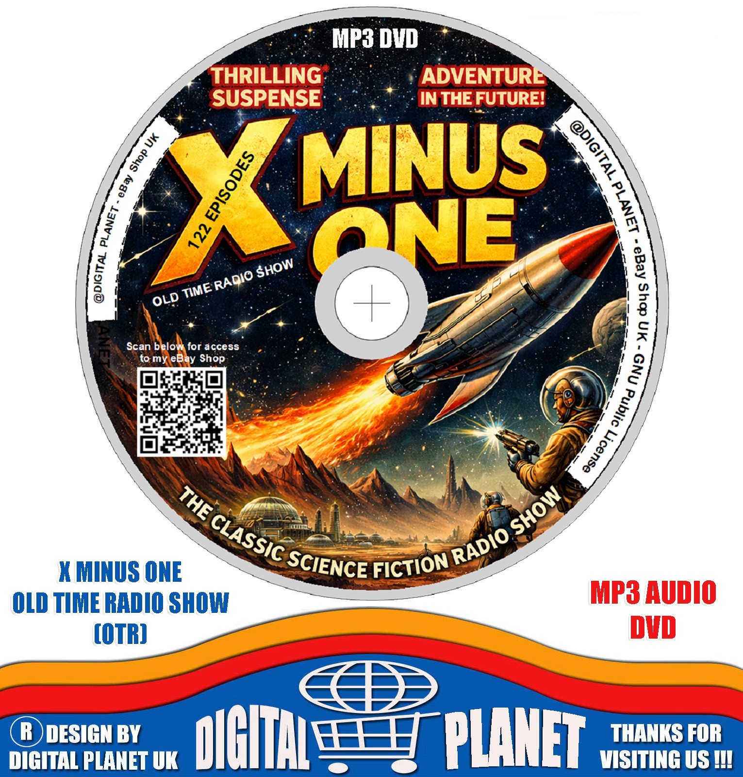 X MINUS ONE Sci-Fi Suspense Drama Old Time Radio Show OTR 122 Episodes MP3 DVD