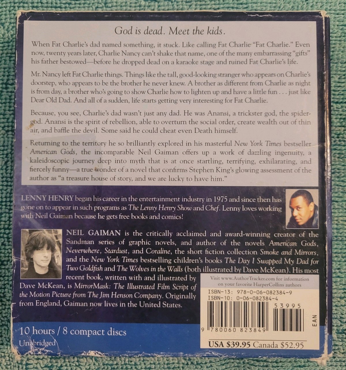 ANANSI BOYS (Neil Gaiman) AUDIO BOOK (8 cds/10 hours)) read by Lenny Henry