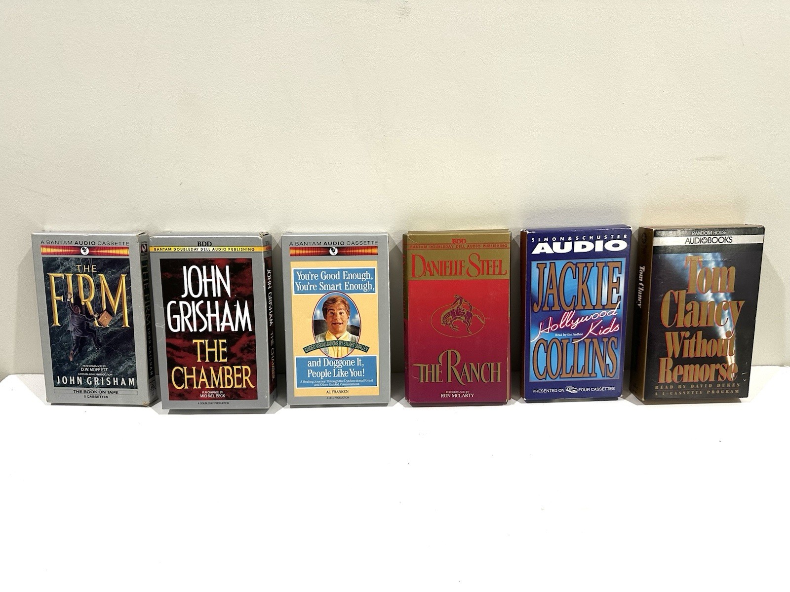 Lot of 6 Assorted Audio Books Cassette Tapes Grisham, Clancy, Steel, Collins