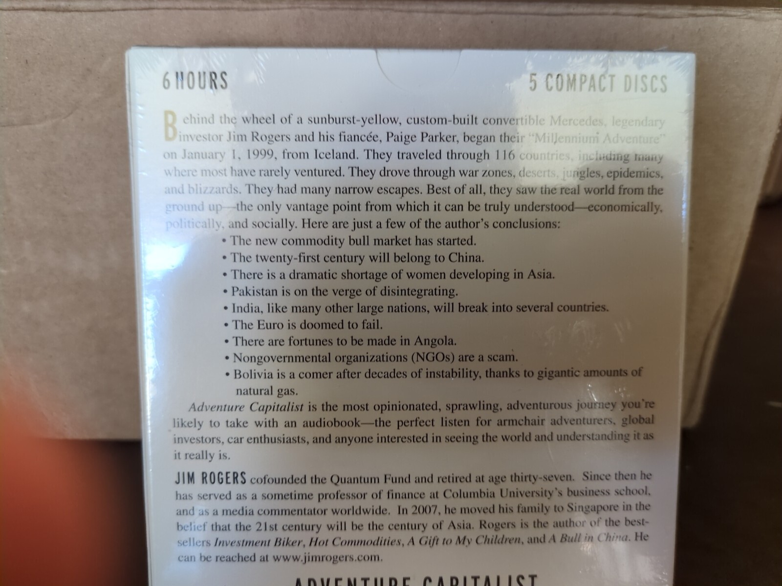 Adventure Capitalist: The Ultimate Investor’s Road Trip Jim Rogers Audiobook CD