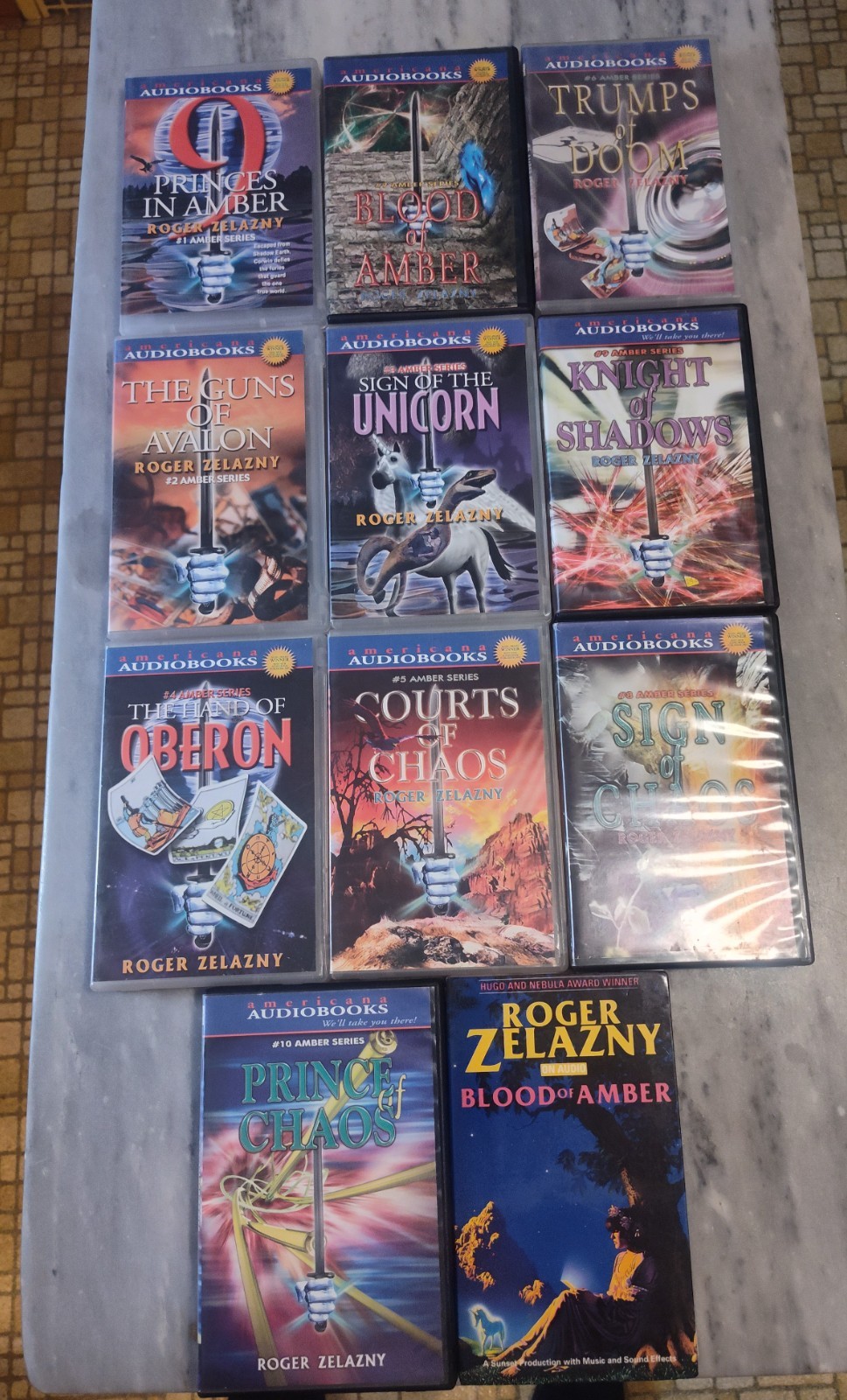 Roger Zelazny-Amber Series #1-#10 plus extra #7 Audio Books on Cassette!!!!!